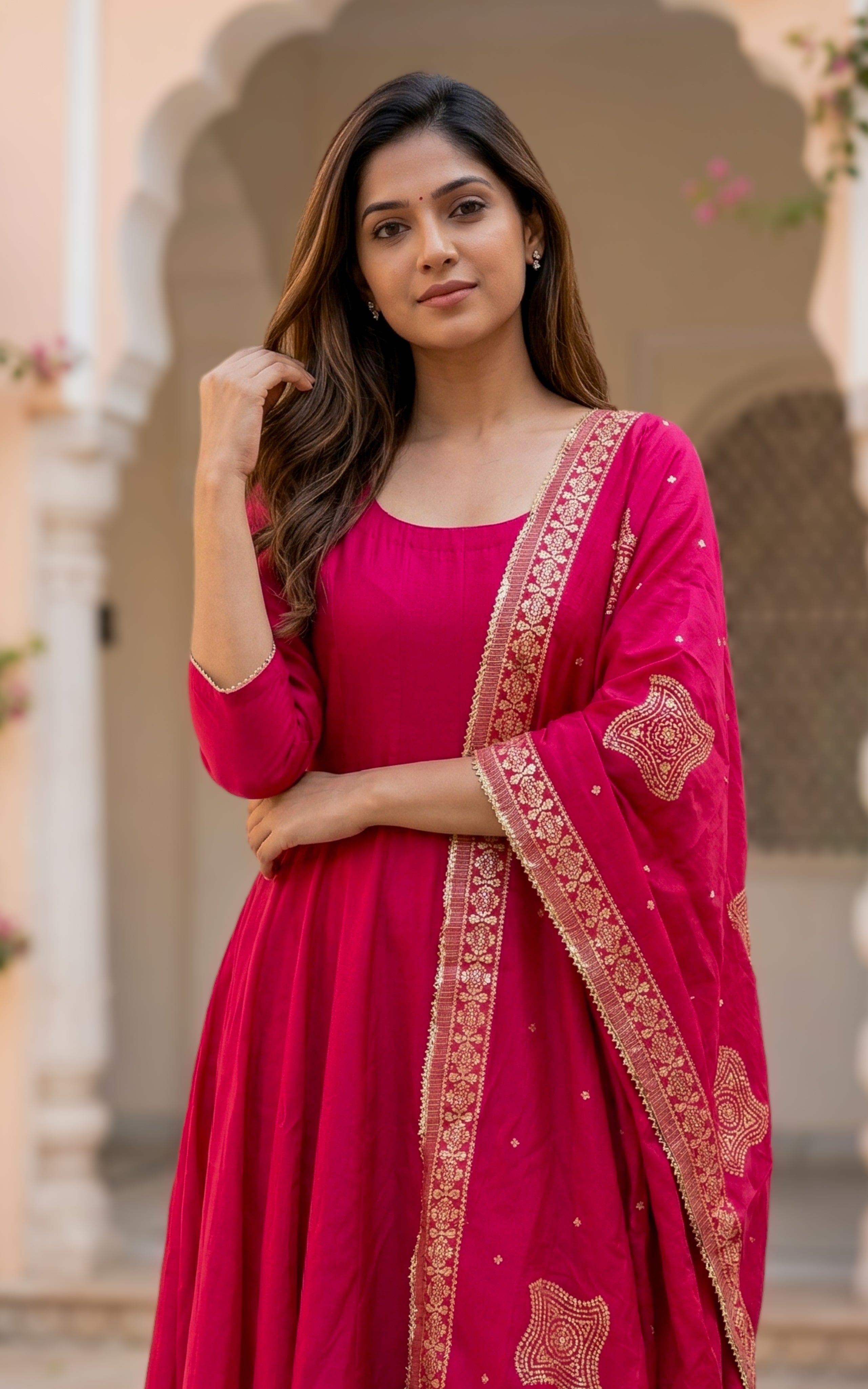 Sreelekha Red (Kurti+Dupatta)