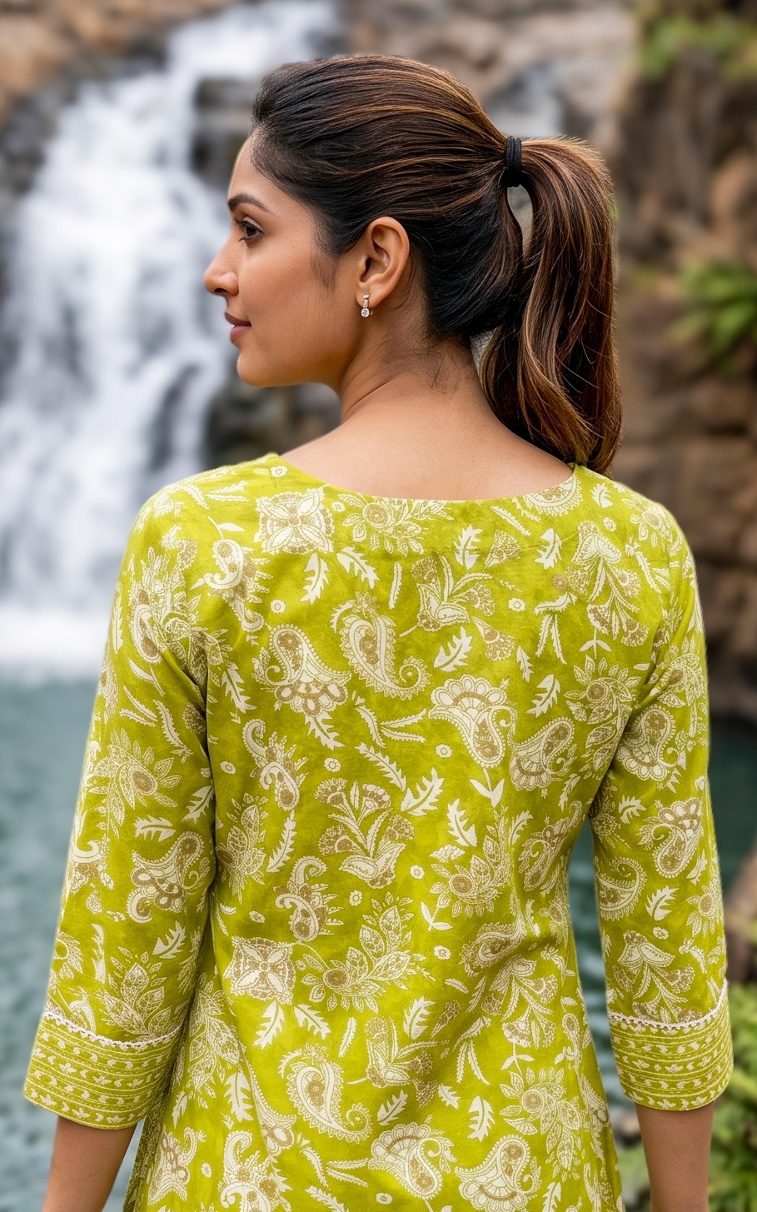 Ethnic cotton kurti with pant set for women