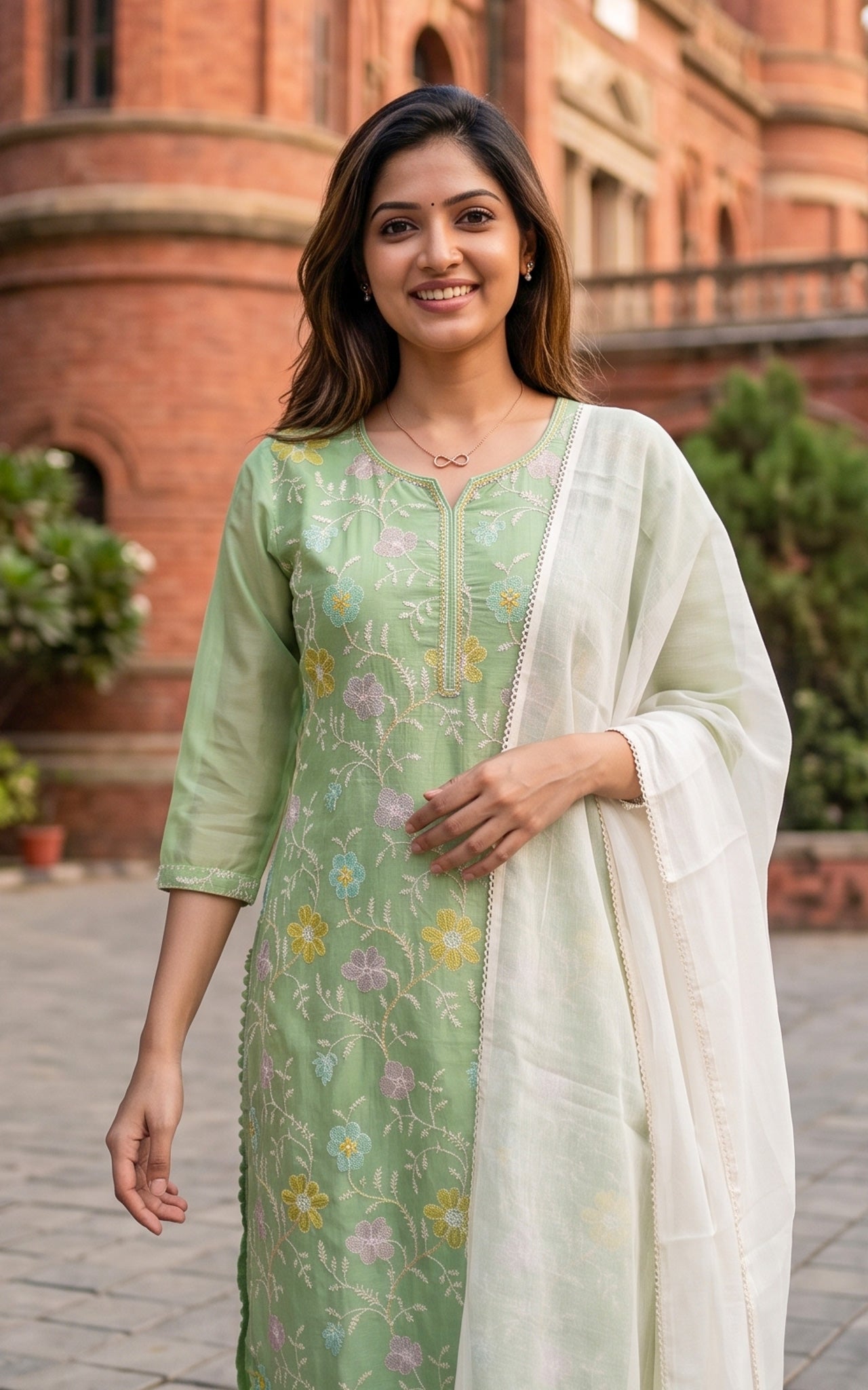 Laara Pista Green (Kurti+Pant+Dupatta)