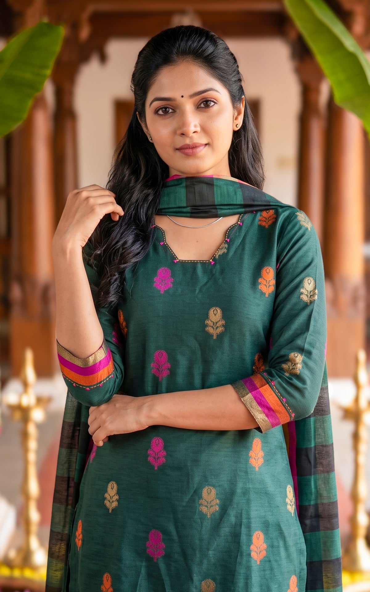 Nalavenba Green (Kurti+Dupatta)