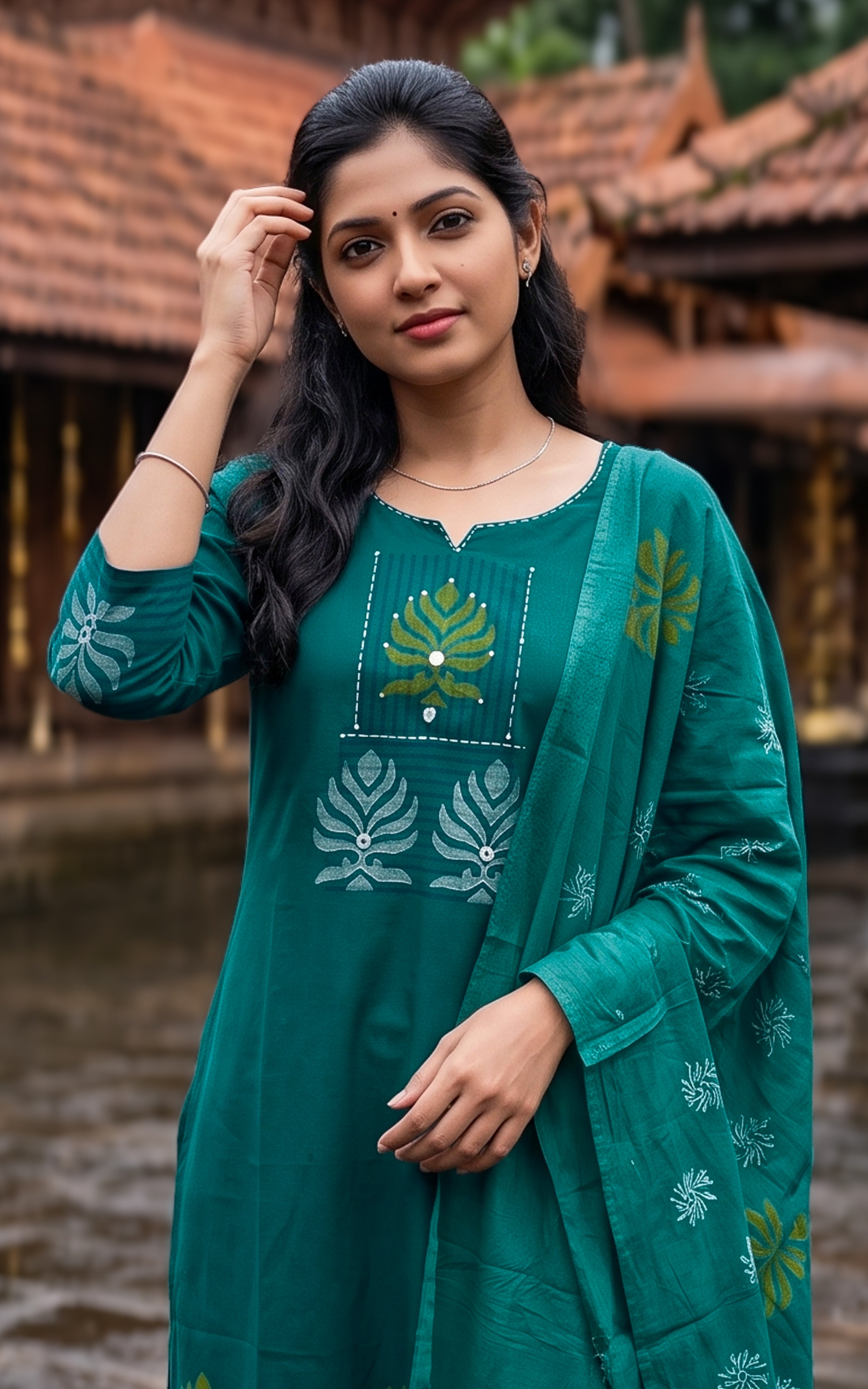 Shanvitha Handblock (Kurti+Pant+Dupatta)