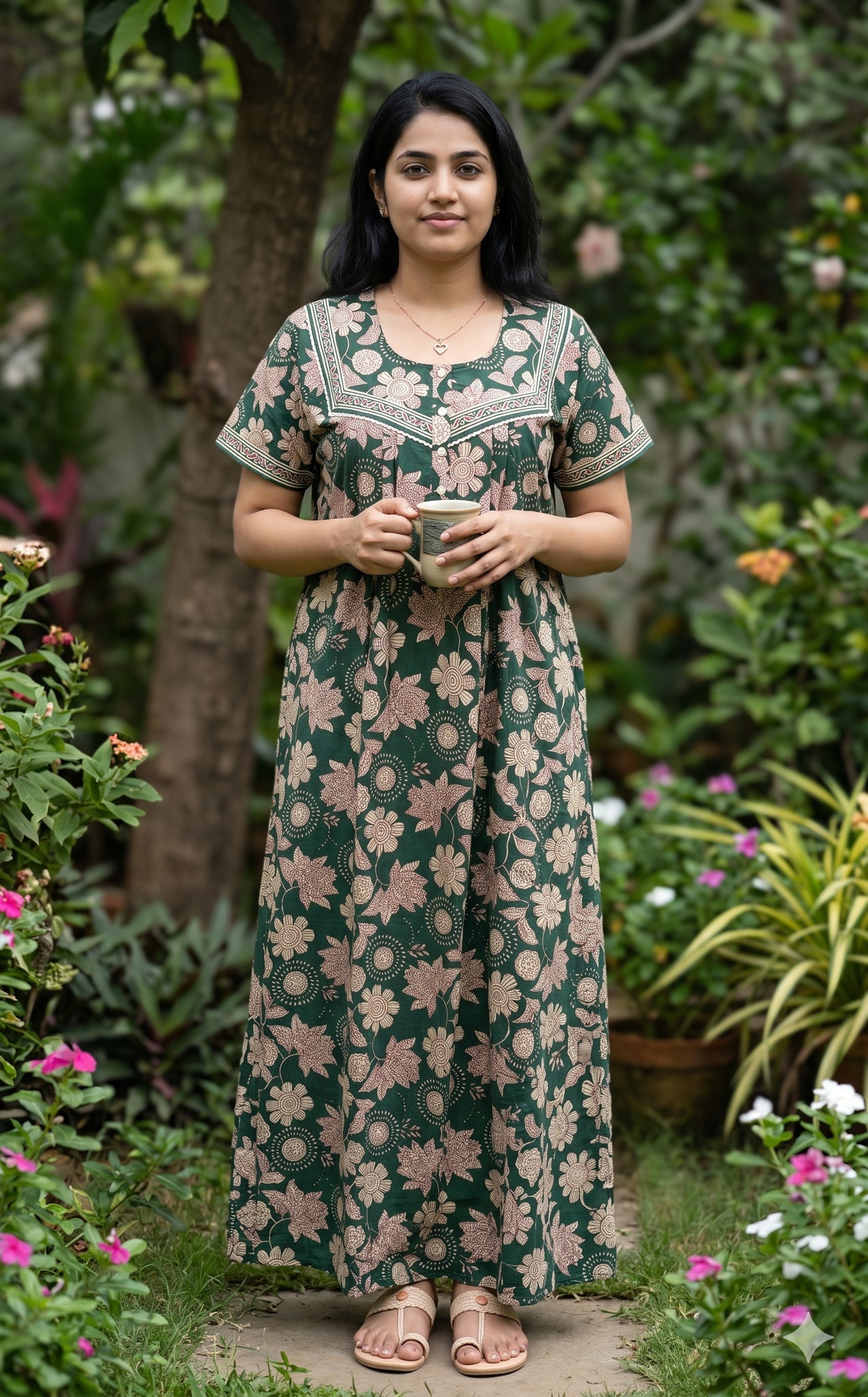 Cotton Straight Fit Nighty-162SS9A