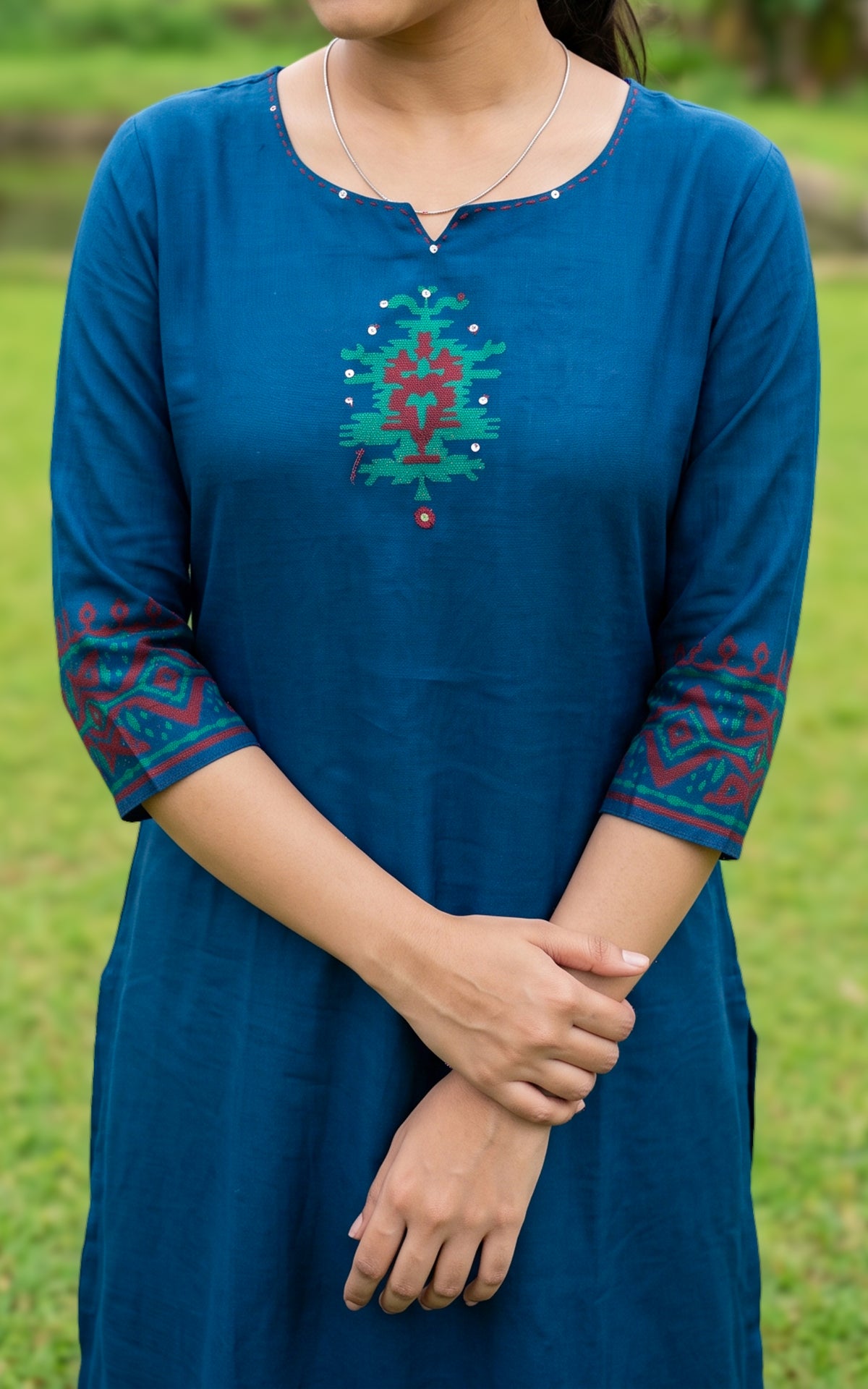 Kathija Handblock (Kurti+Pant+Dupatta)
