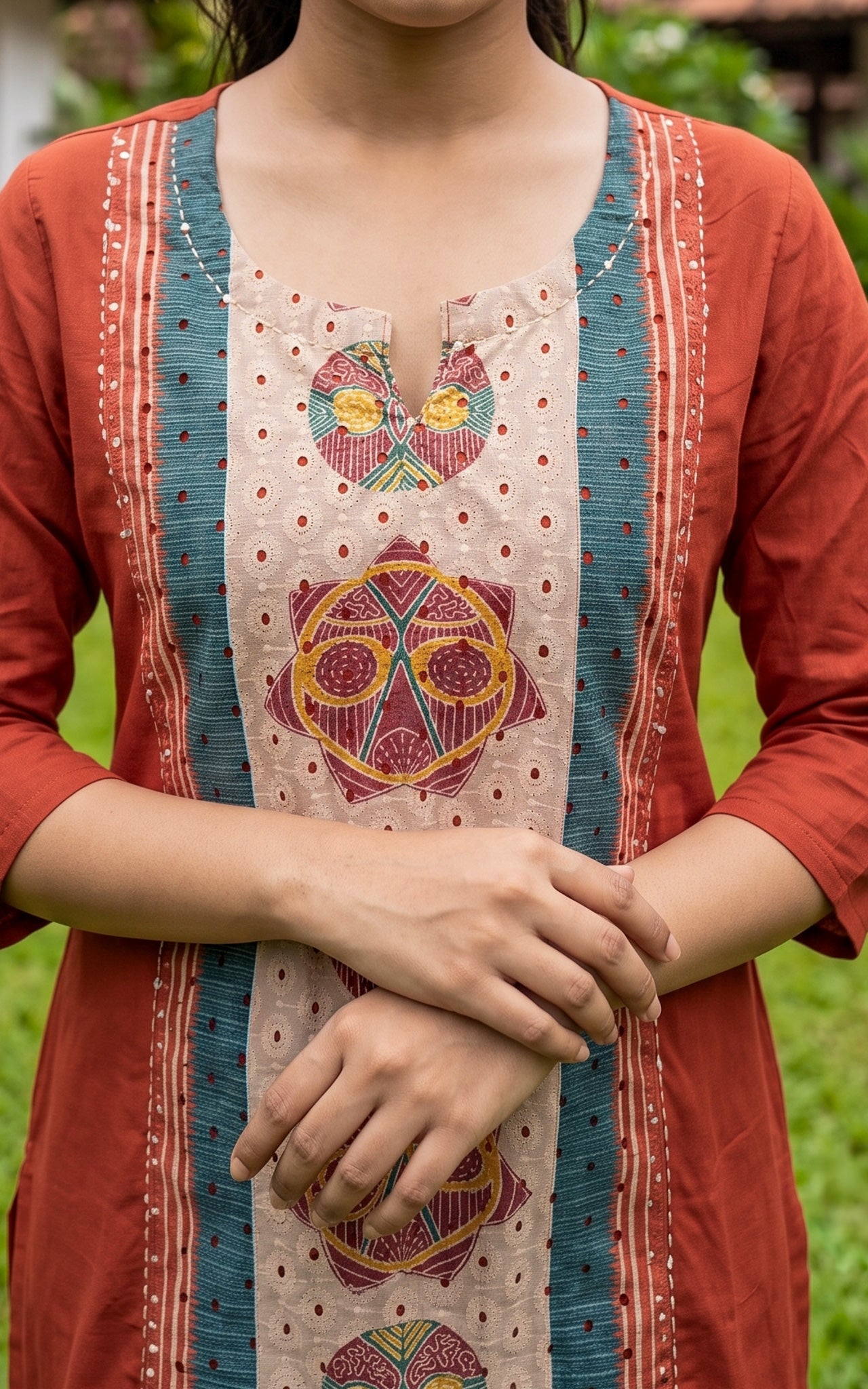 Losliya Rust (Kurti+Pant+Dupatta)