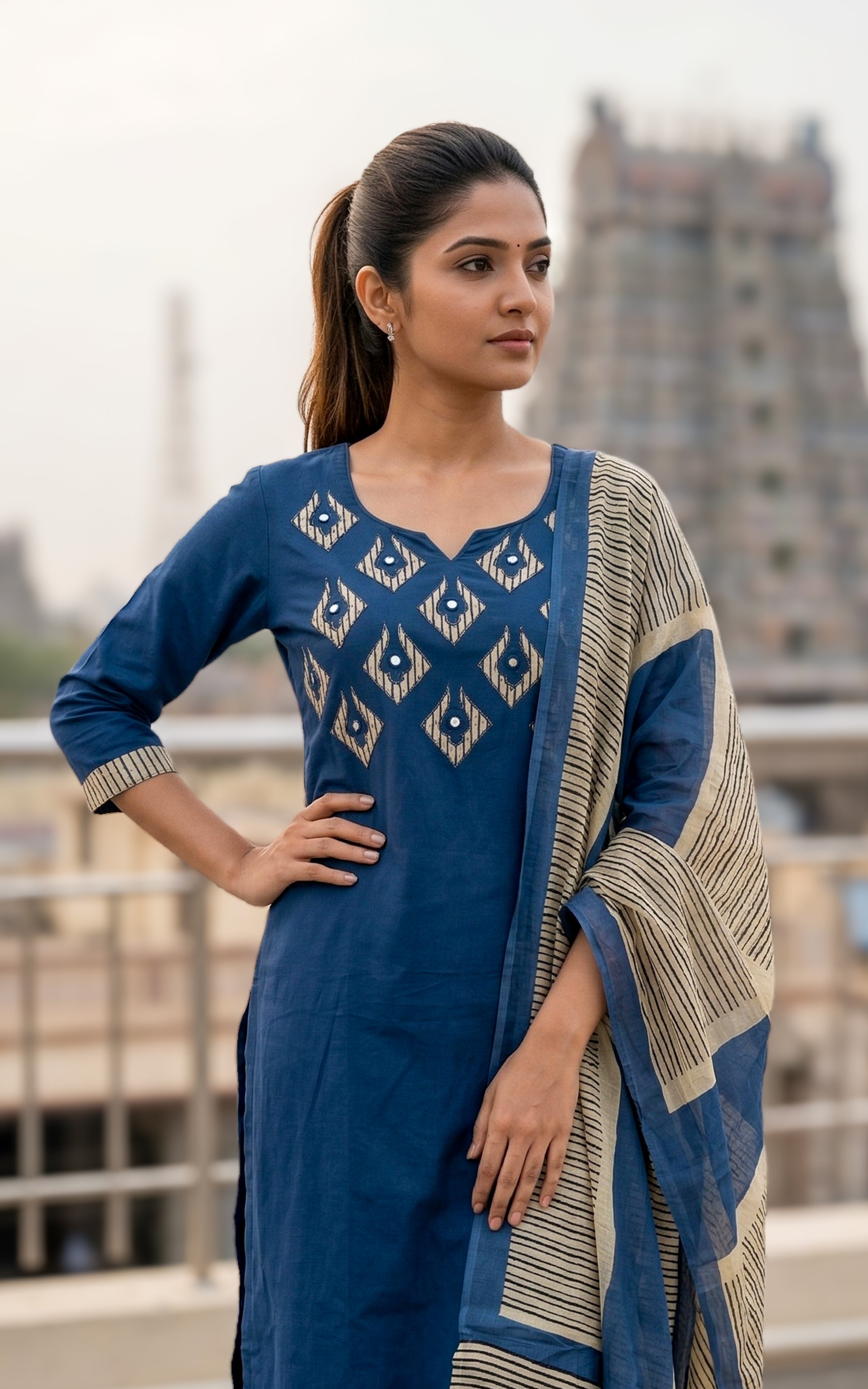 Sofia Blue (Kurti+Pant+Dupatta)