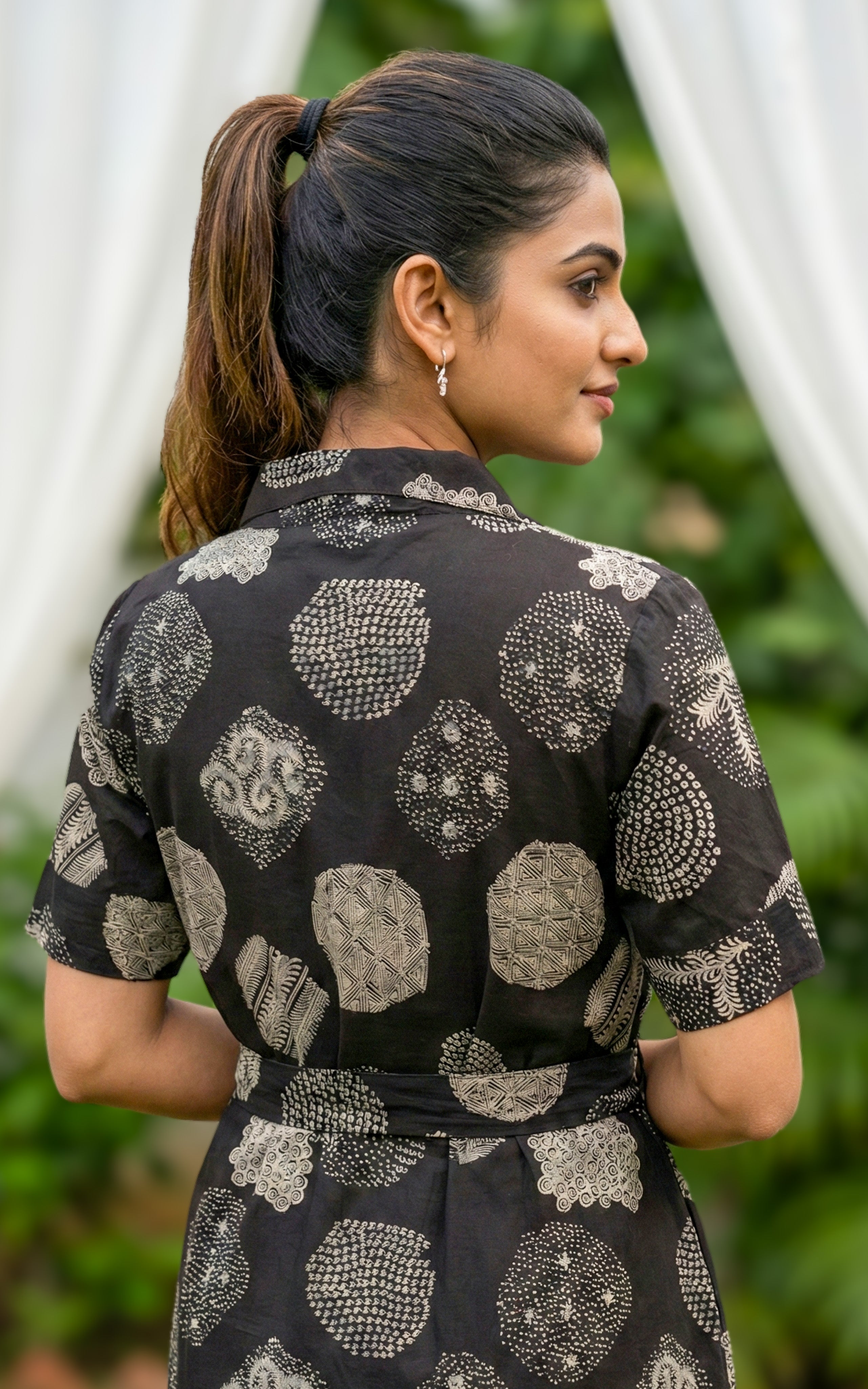 Elegant Printed Black Soft Cotton Kurti