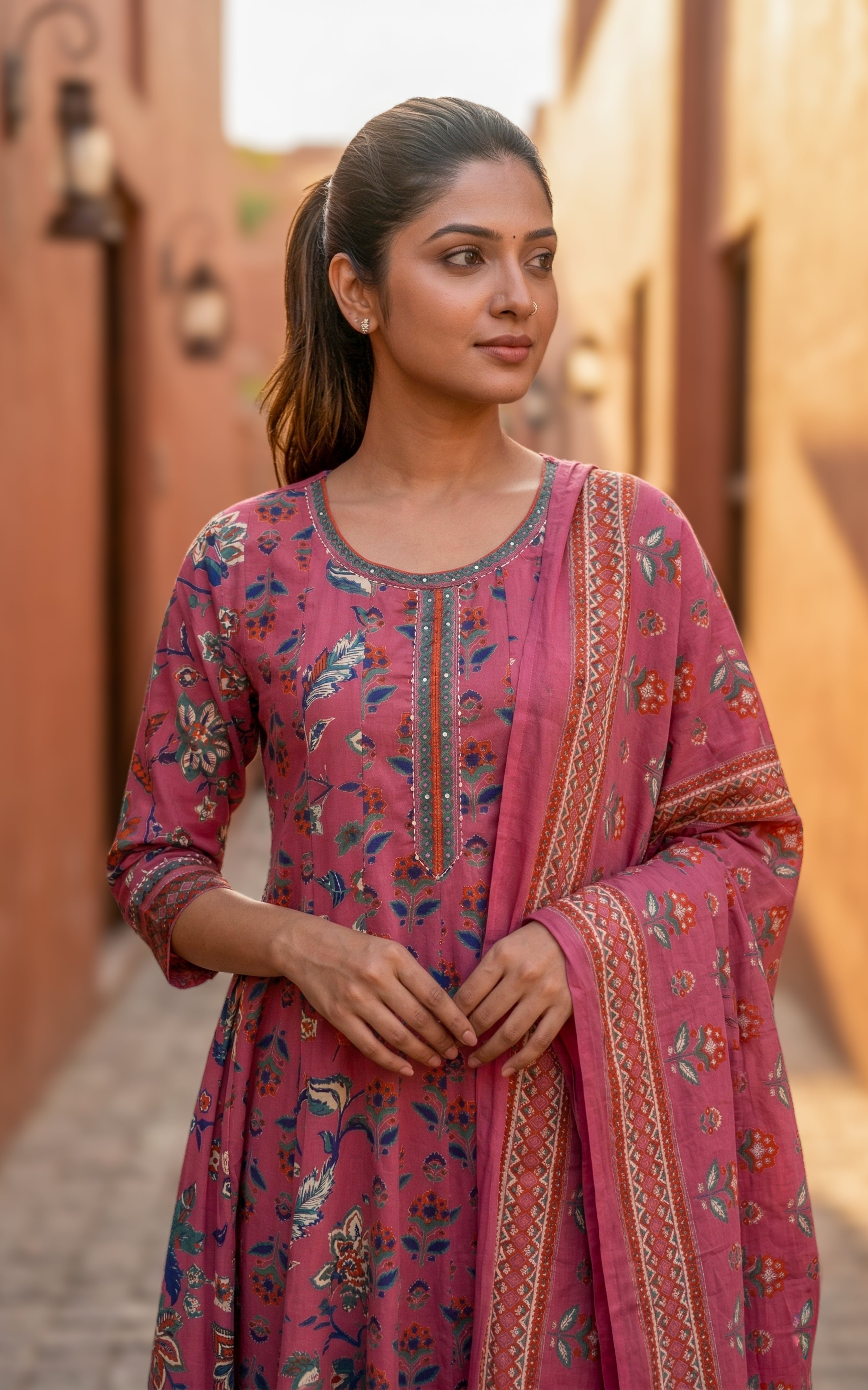 Fazia Pink (Kurti+Dupatta)