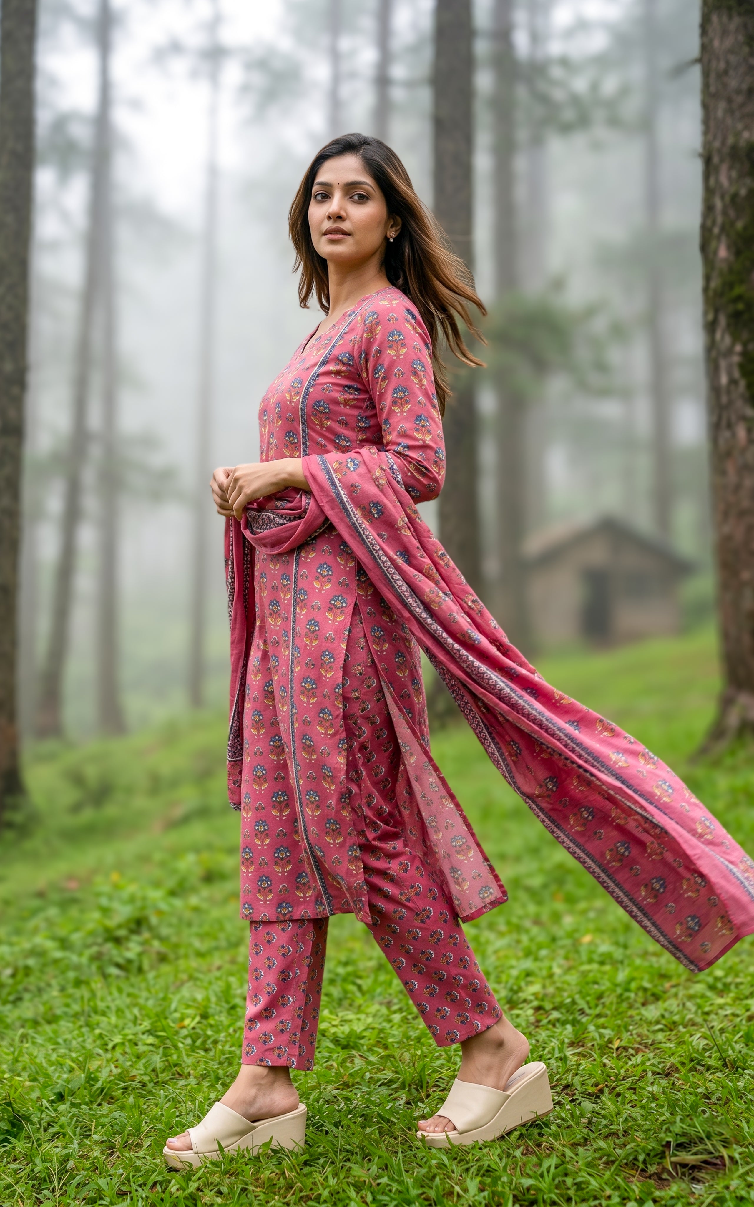 Cotton kurti set with dupatta for women