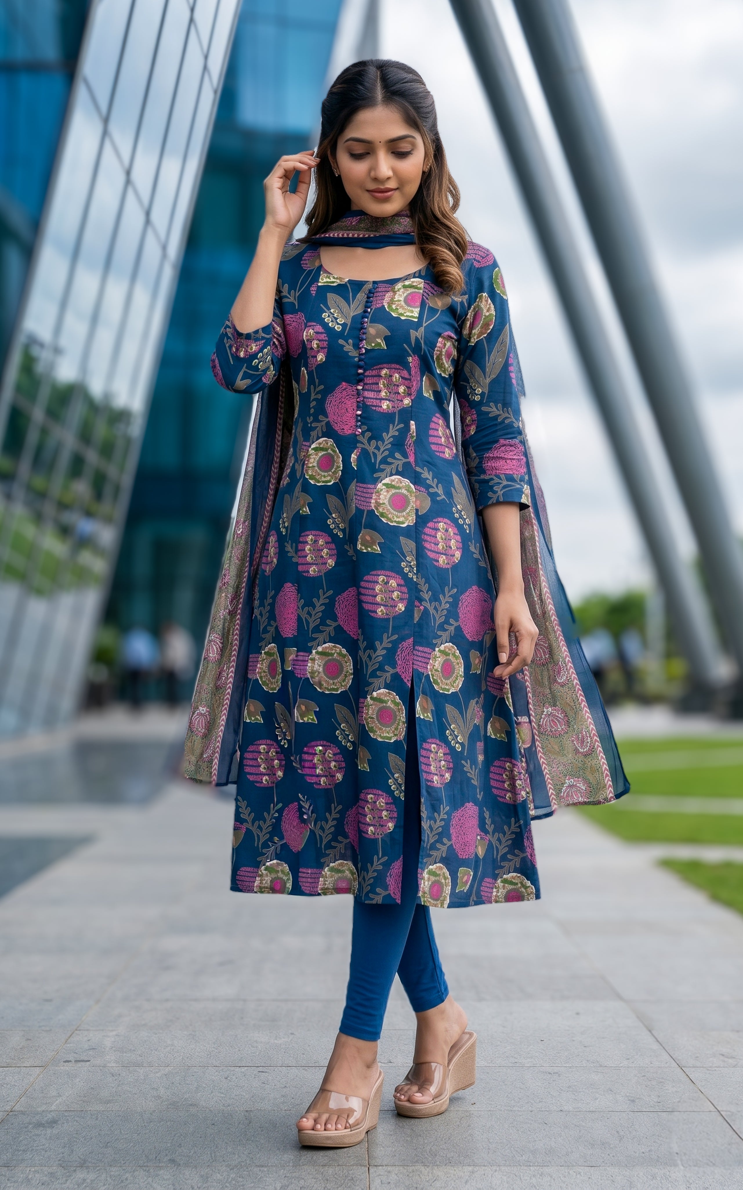Saleema A (Kurti+Dupatta)