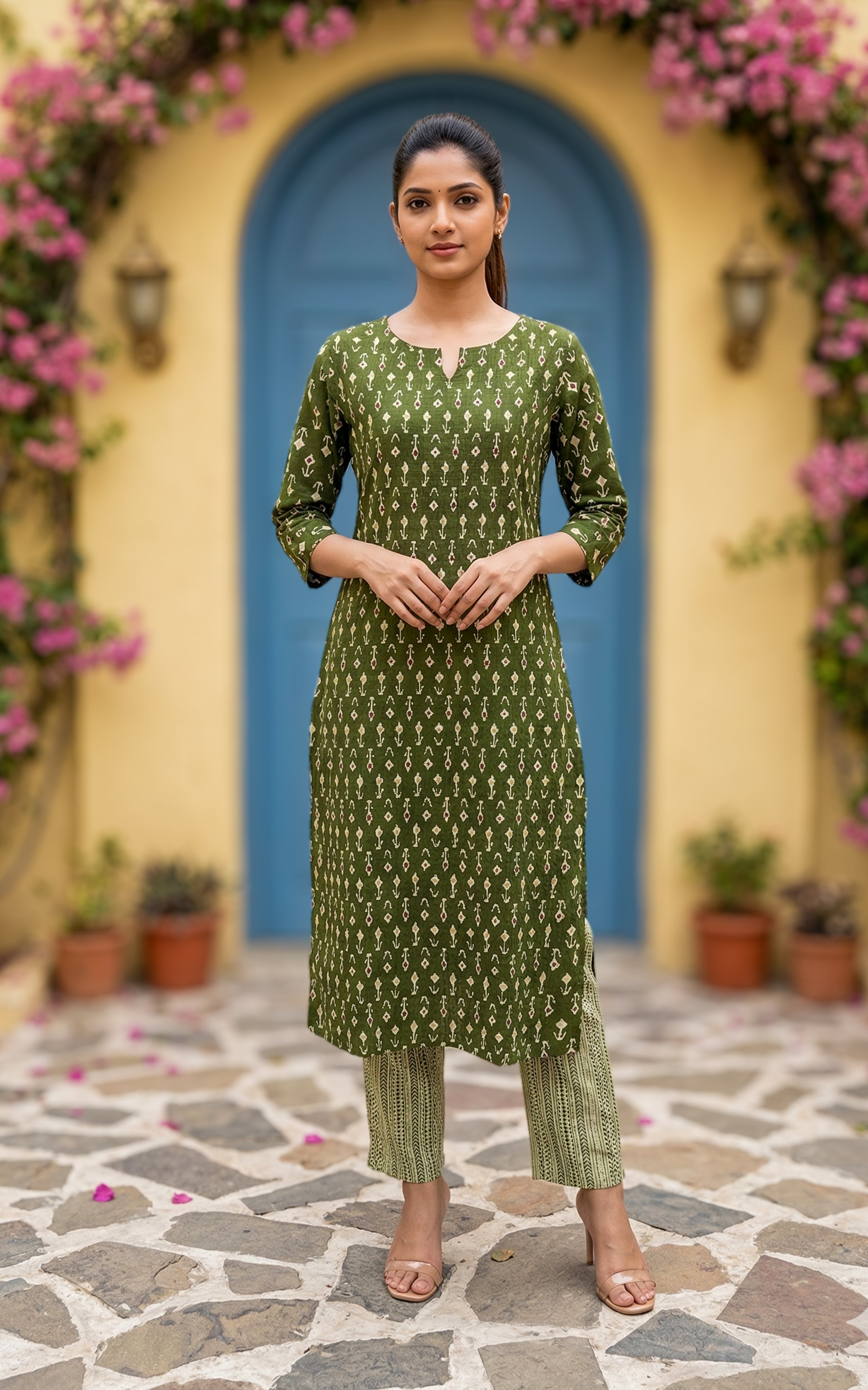 Elegant printed cotton kurti set for women