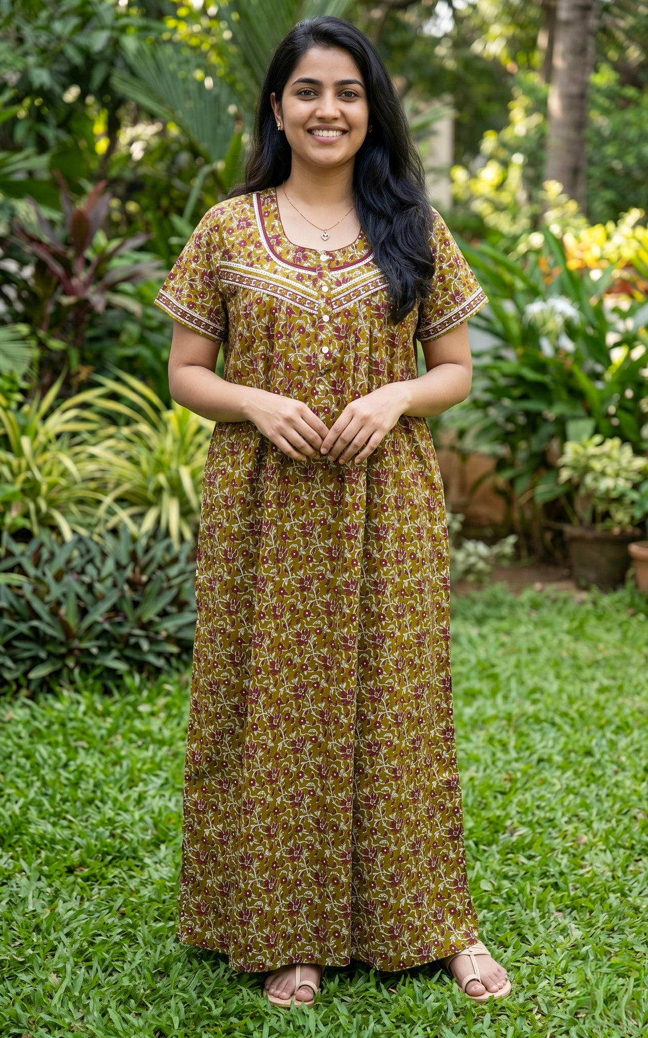 Cotton Straight Fit Nighty-162SS3A