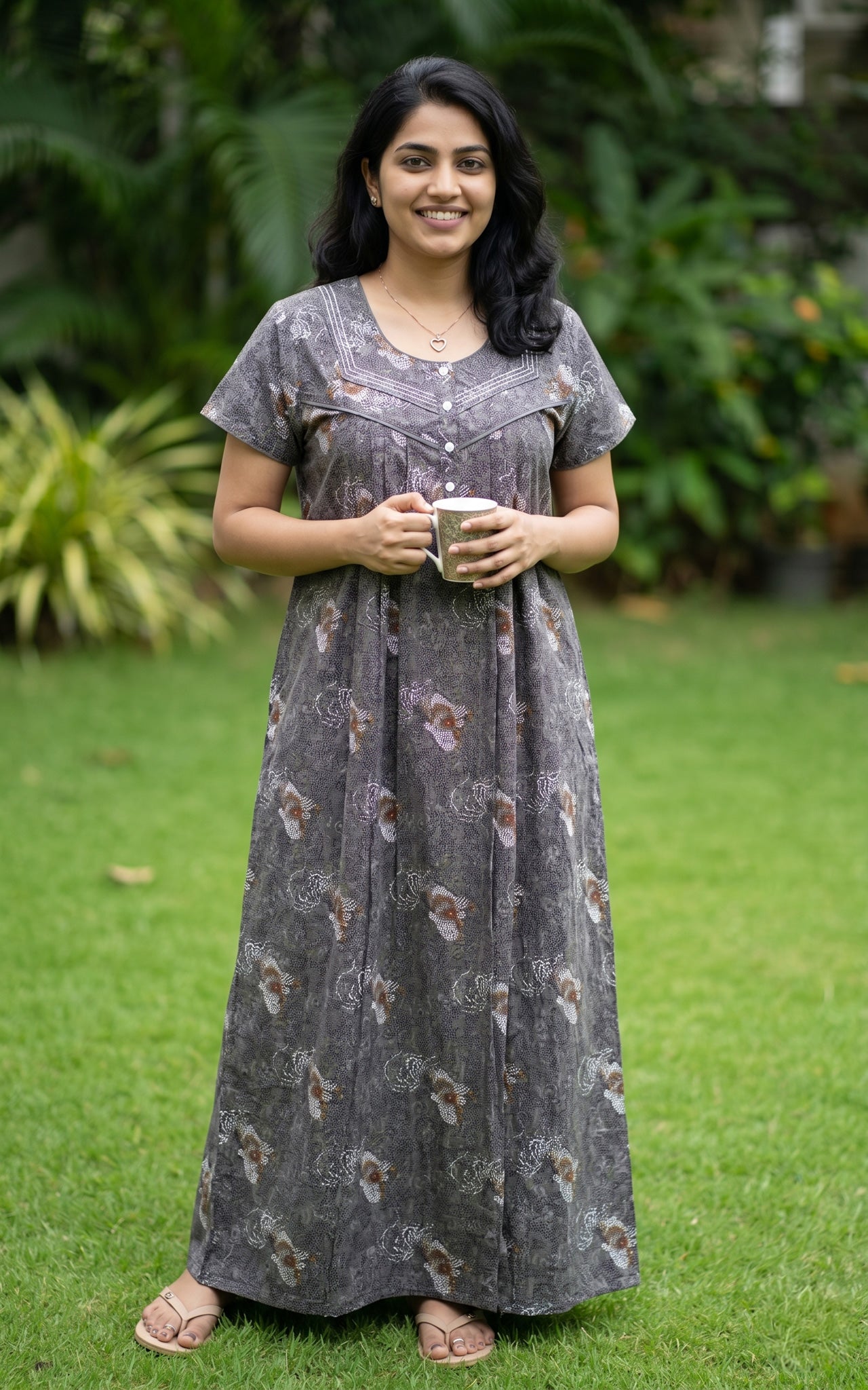 Cotton Straight Fit Nighty-162SS18