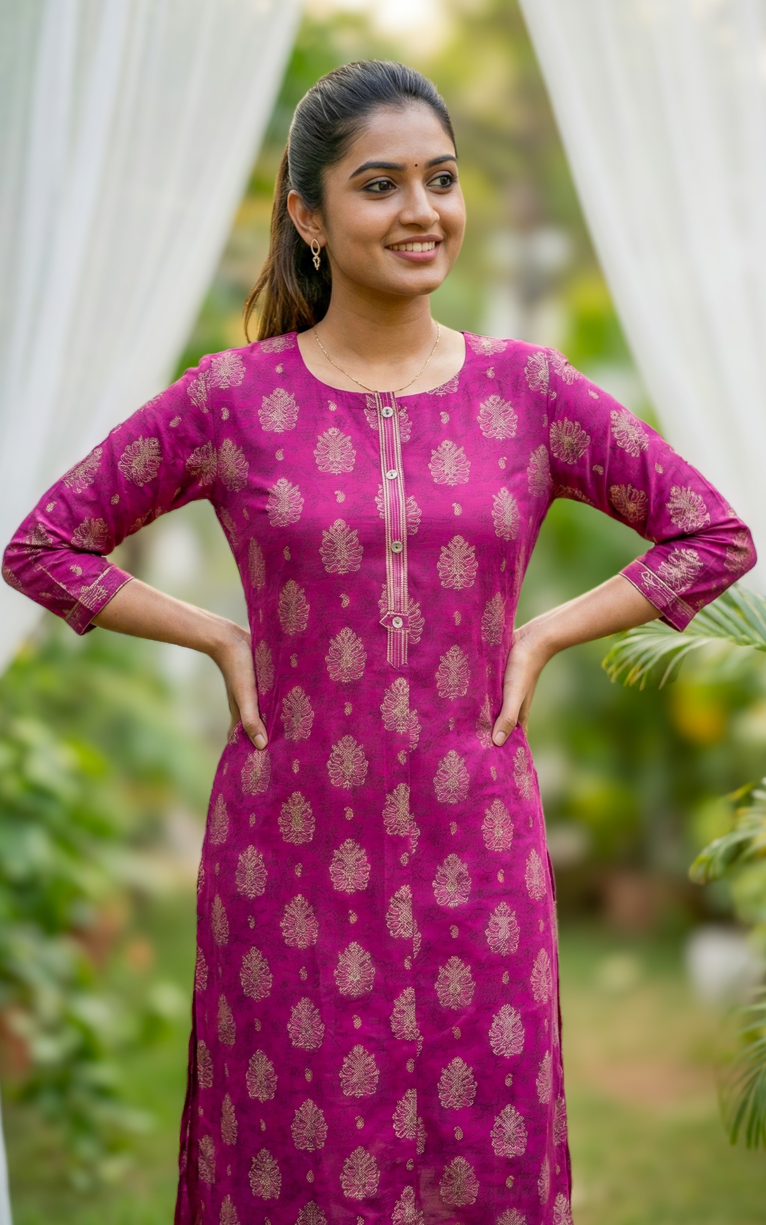 Casual Wear Soft Silk Cotton Ethnic Kurti