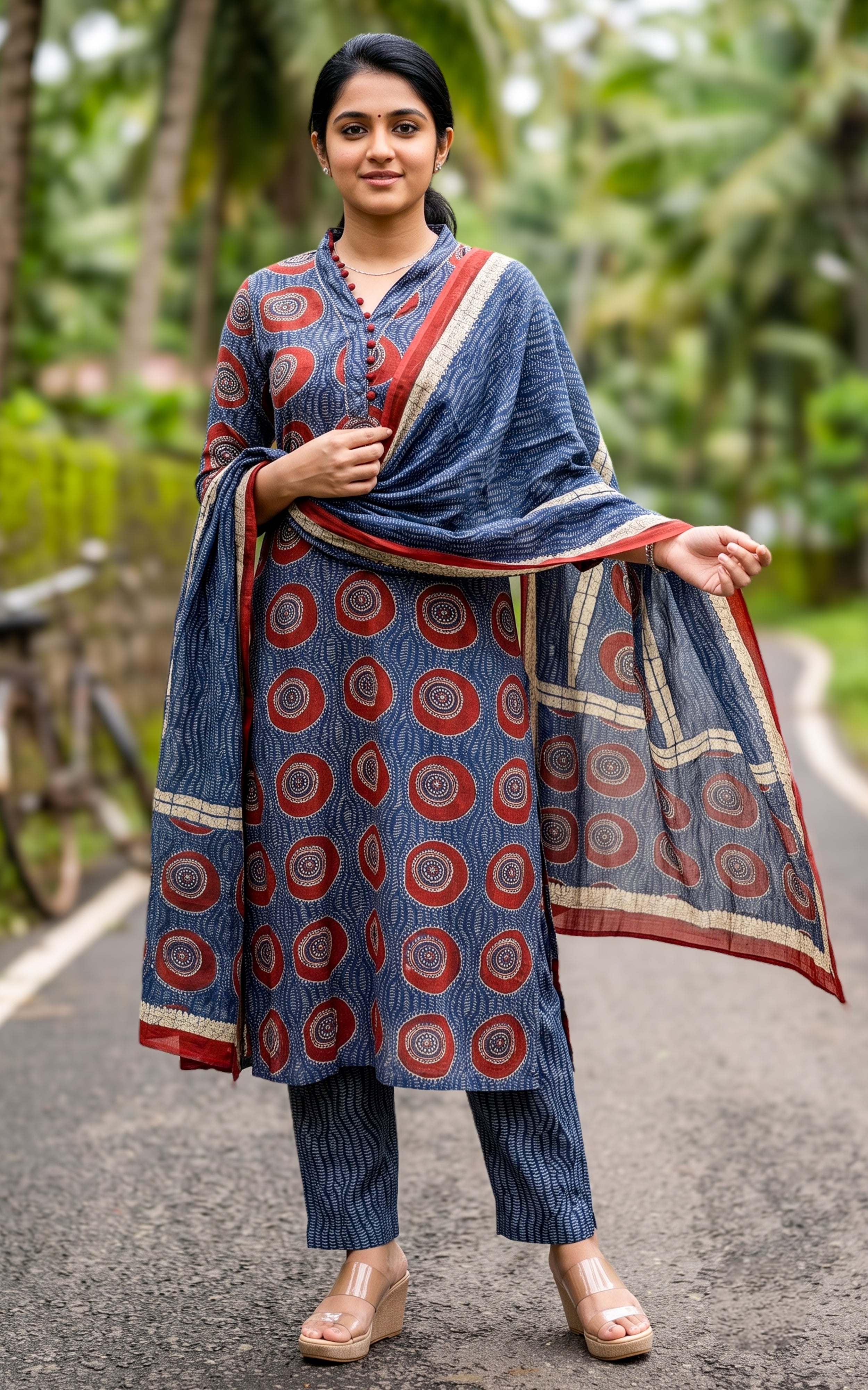 Blue Cotton Daily Wear Kurti Set for Women