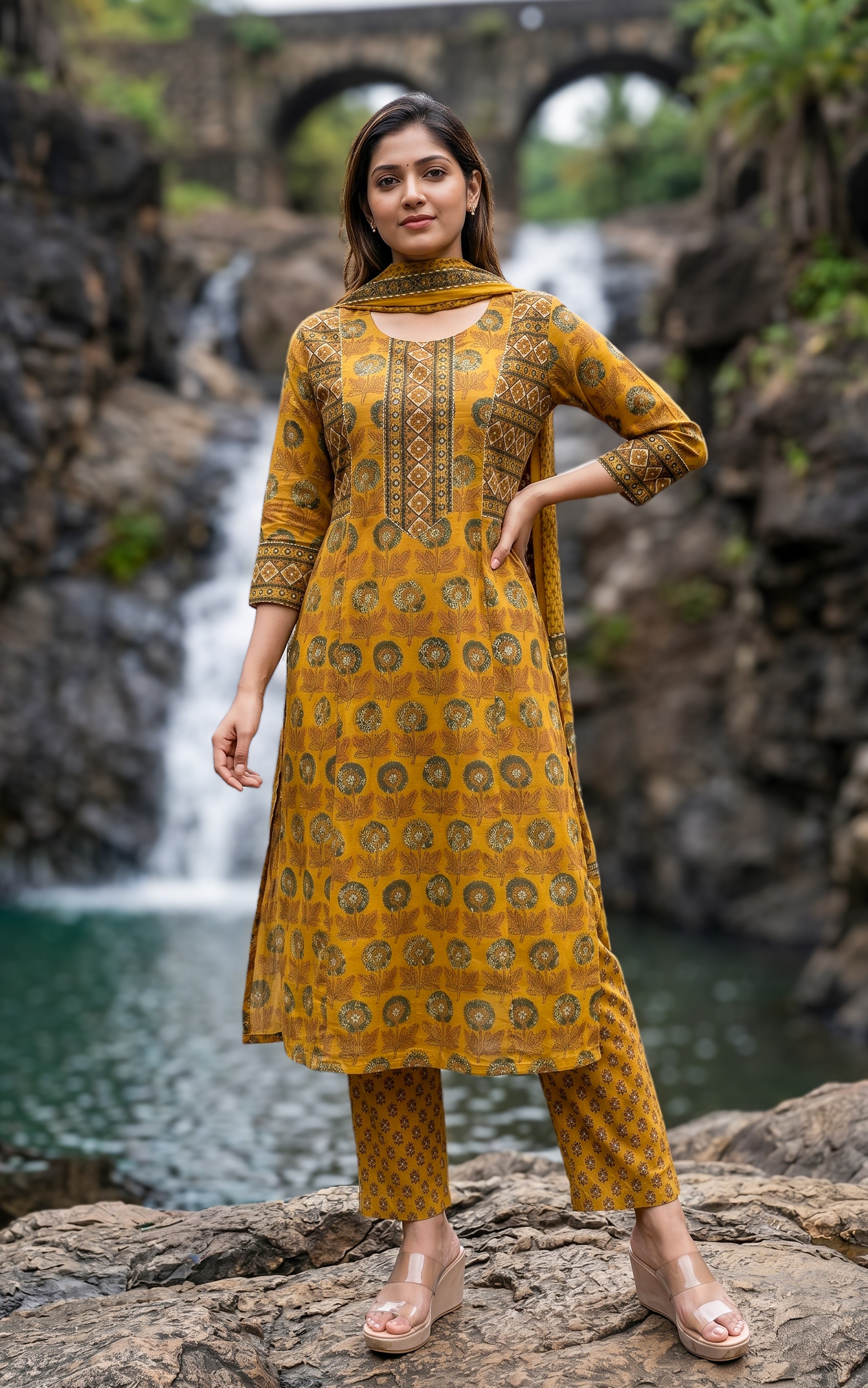 Casual wear cotton kurti set for women
