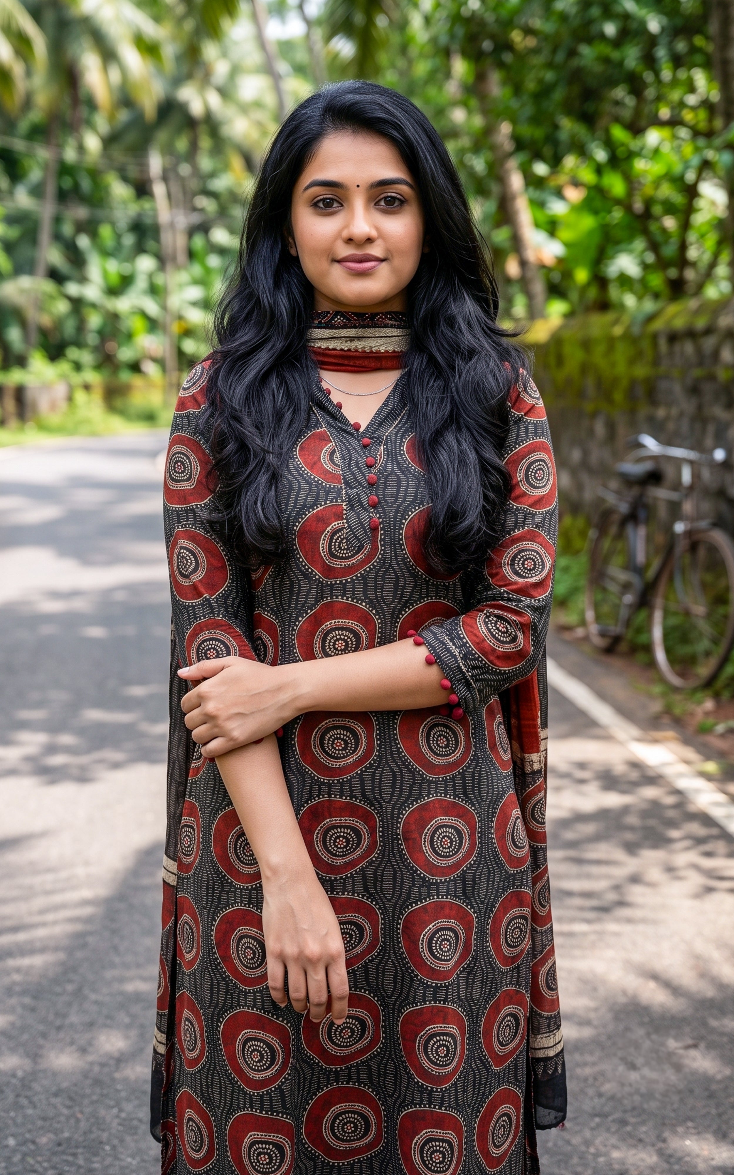 Black Cotton Ethnic Wear Kurti Set for Women