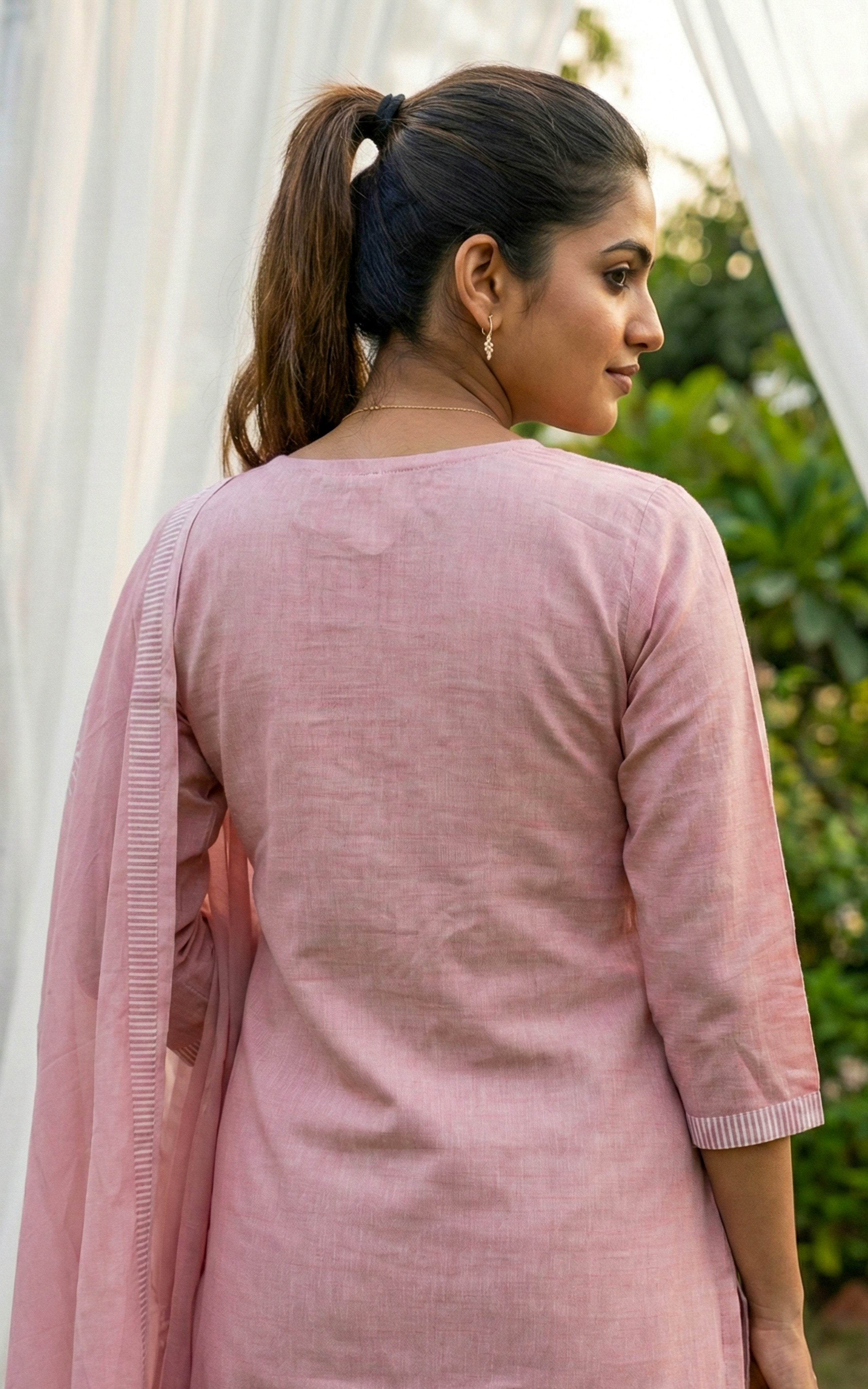 Handblock printed cotton dupatta set for women