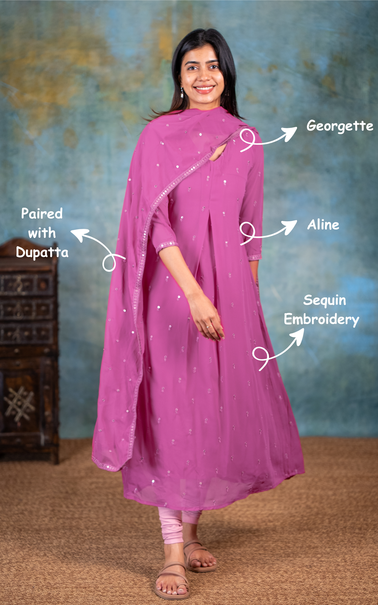 Yatra Onion Pink (Kurti+Dupatta)