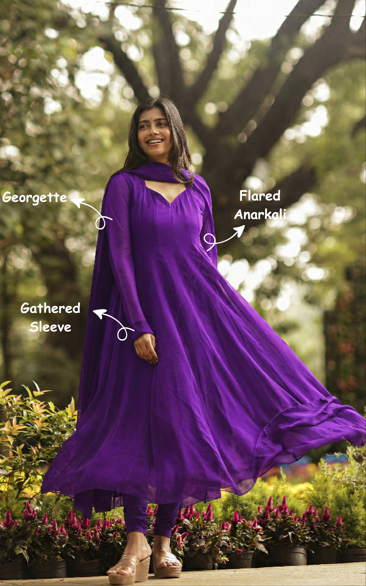 Wedding and festive special georgette anarkali set