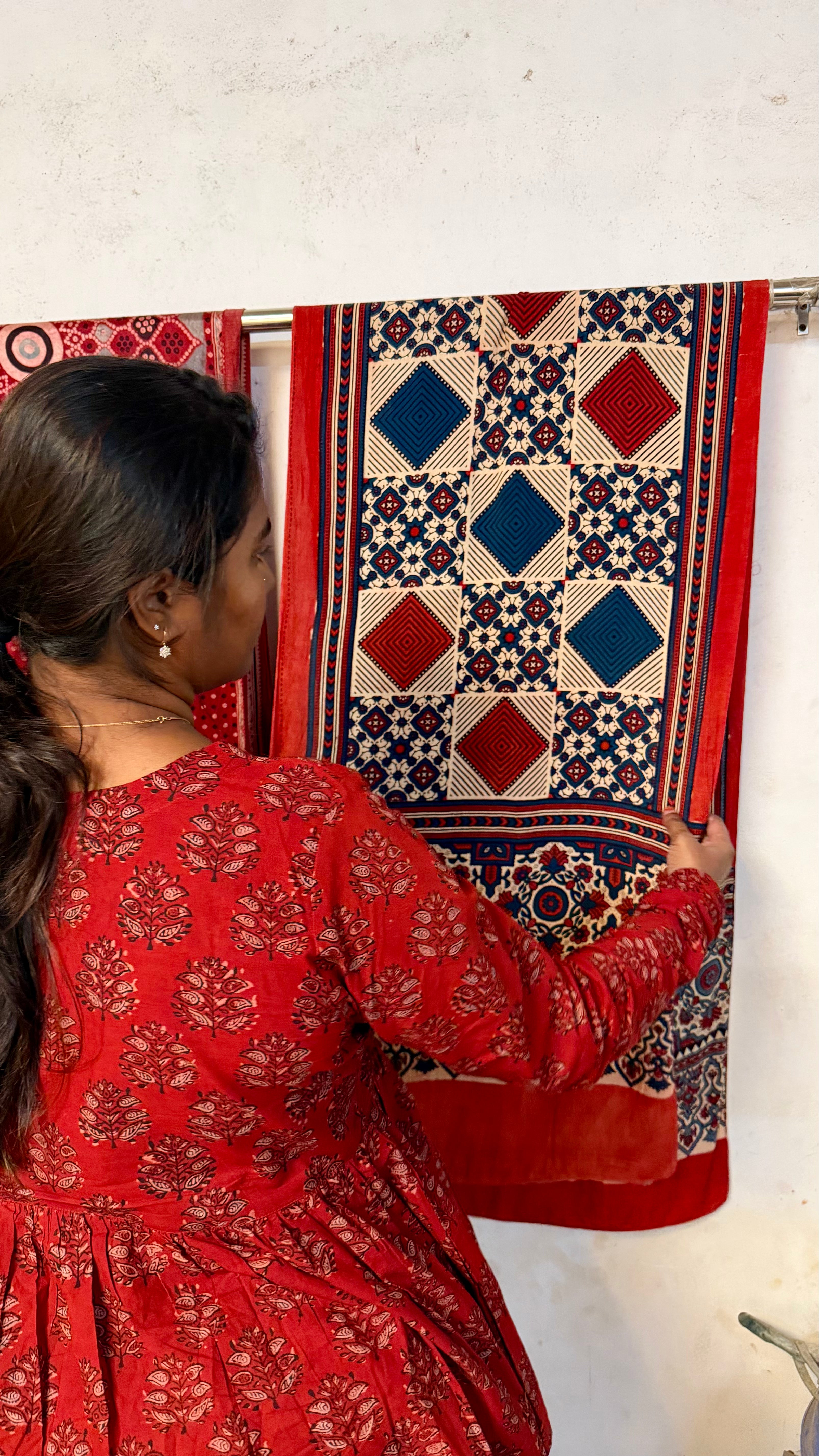 Elegant ajrakh cotton top for women