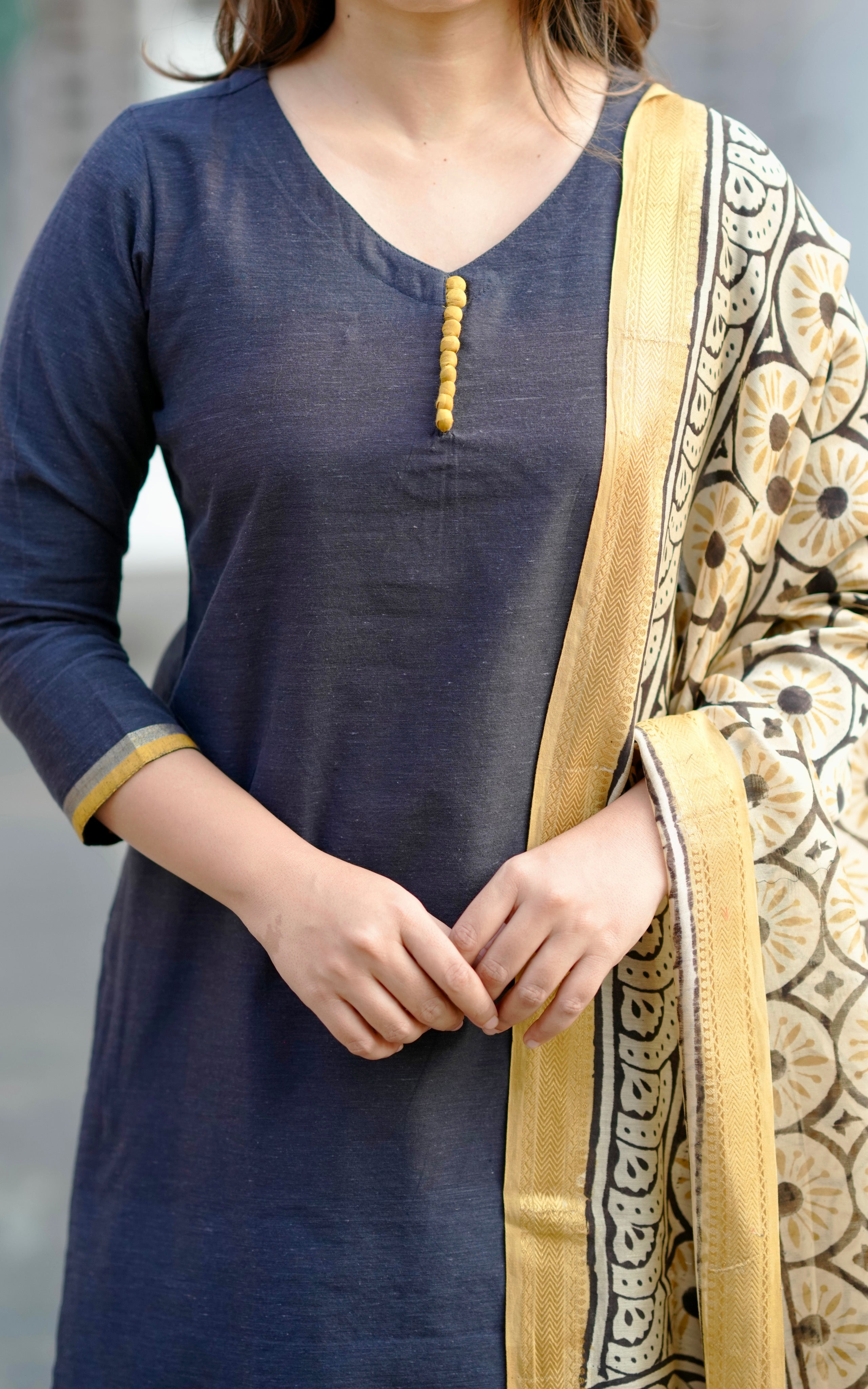 Maheswari Chanderi Dupatta Kurti Set for Women