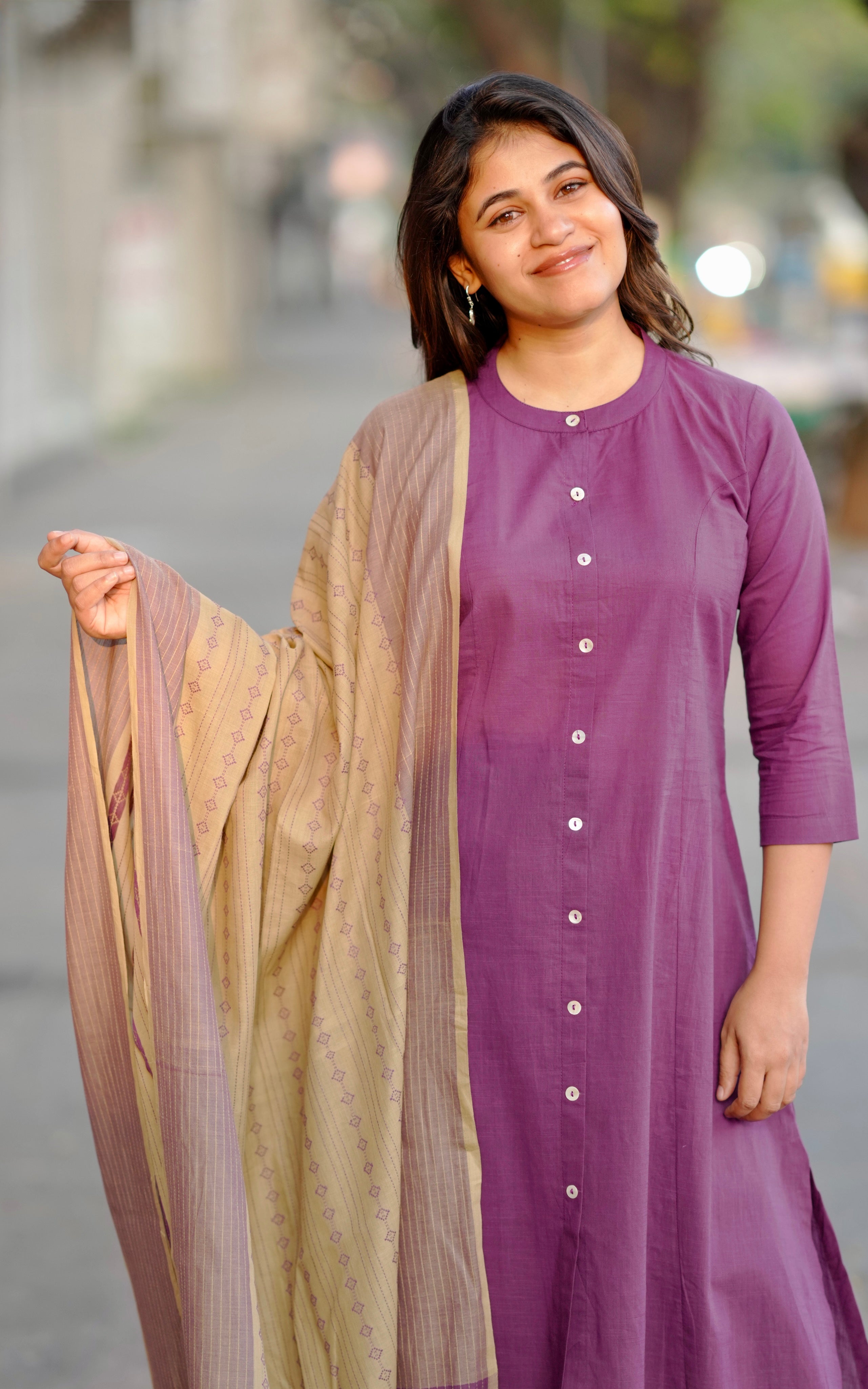 Vikashini Purple (Kurti+Pant+Dupatta)