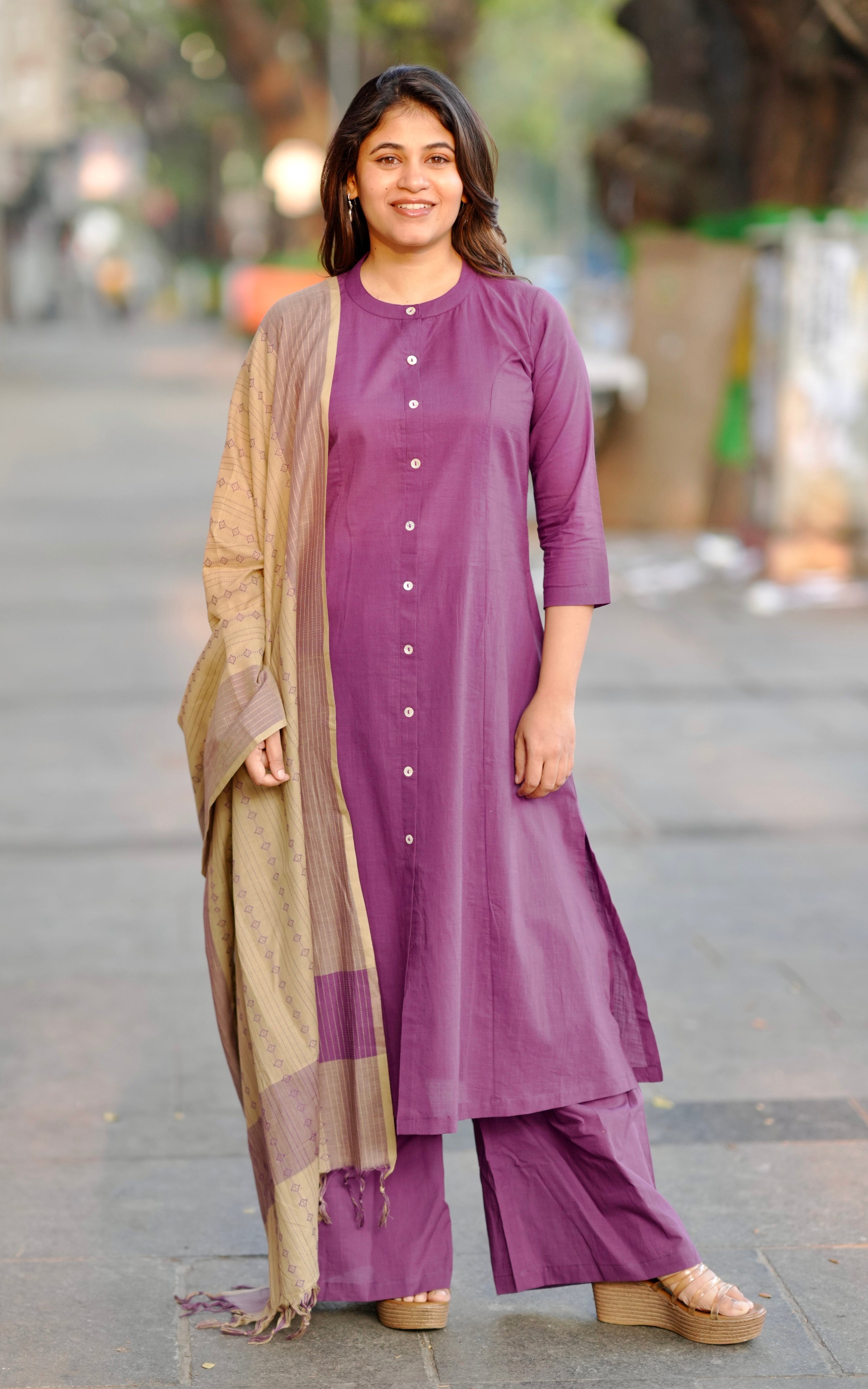 Vikashini Purple (Kurti+Pant+Dupatta)