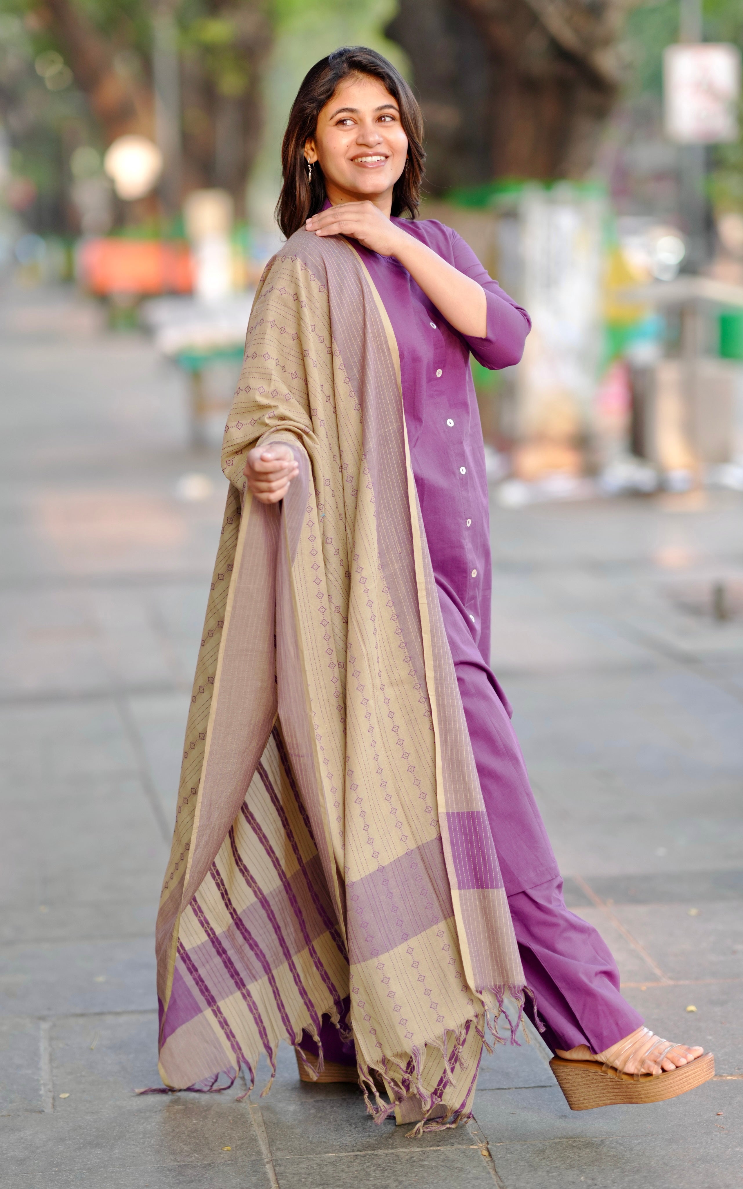 Vikashini Purple (Kurti+Pant+Dupatta)