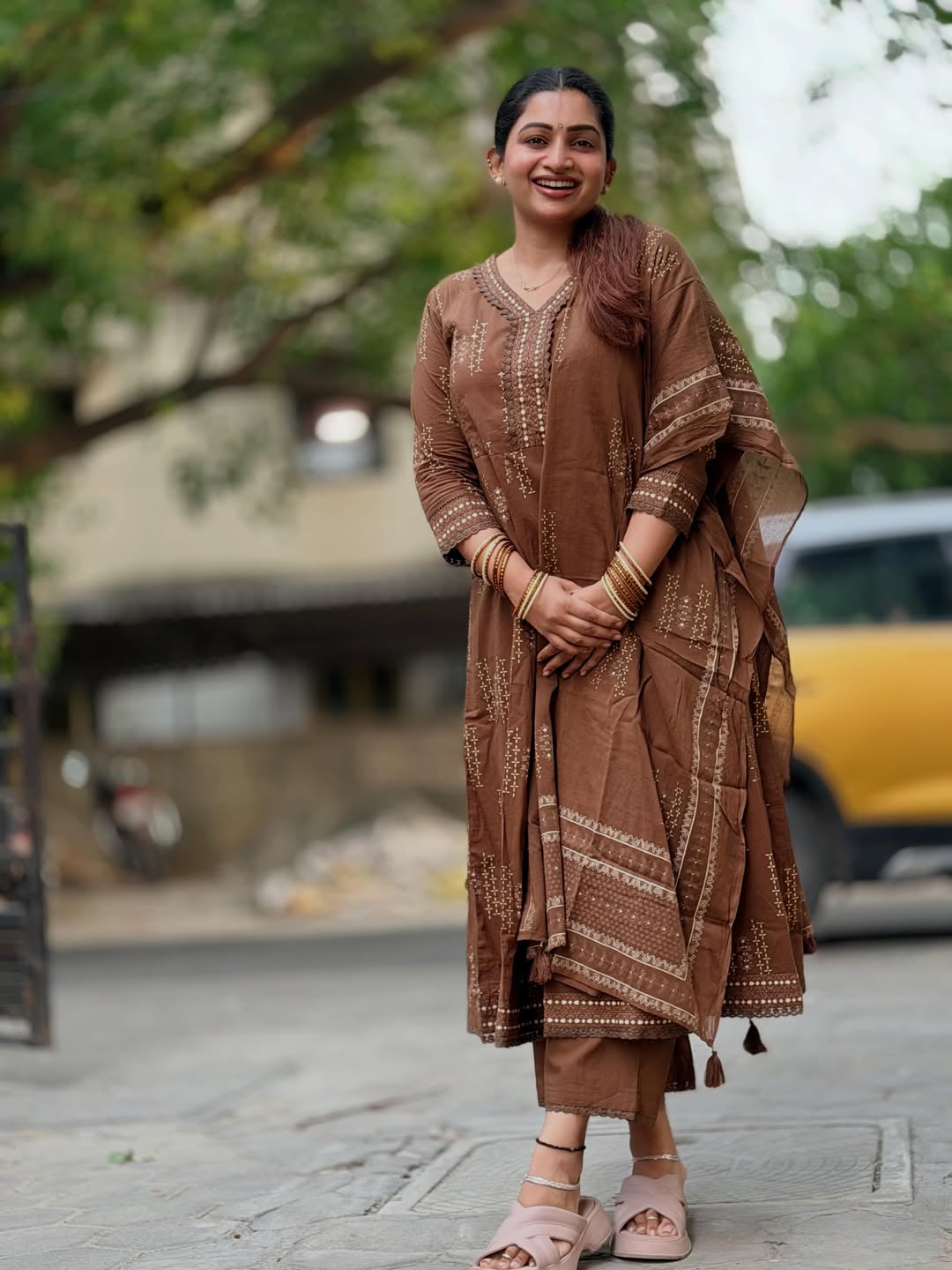 Sharmila Brown (Kurti+Pant+Dupatta)