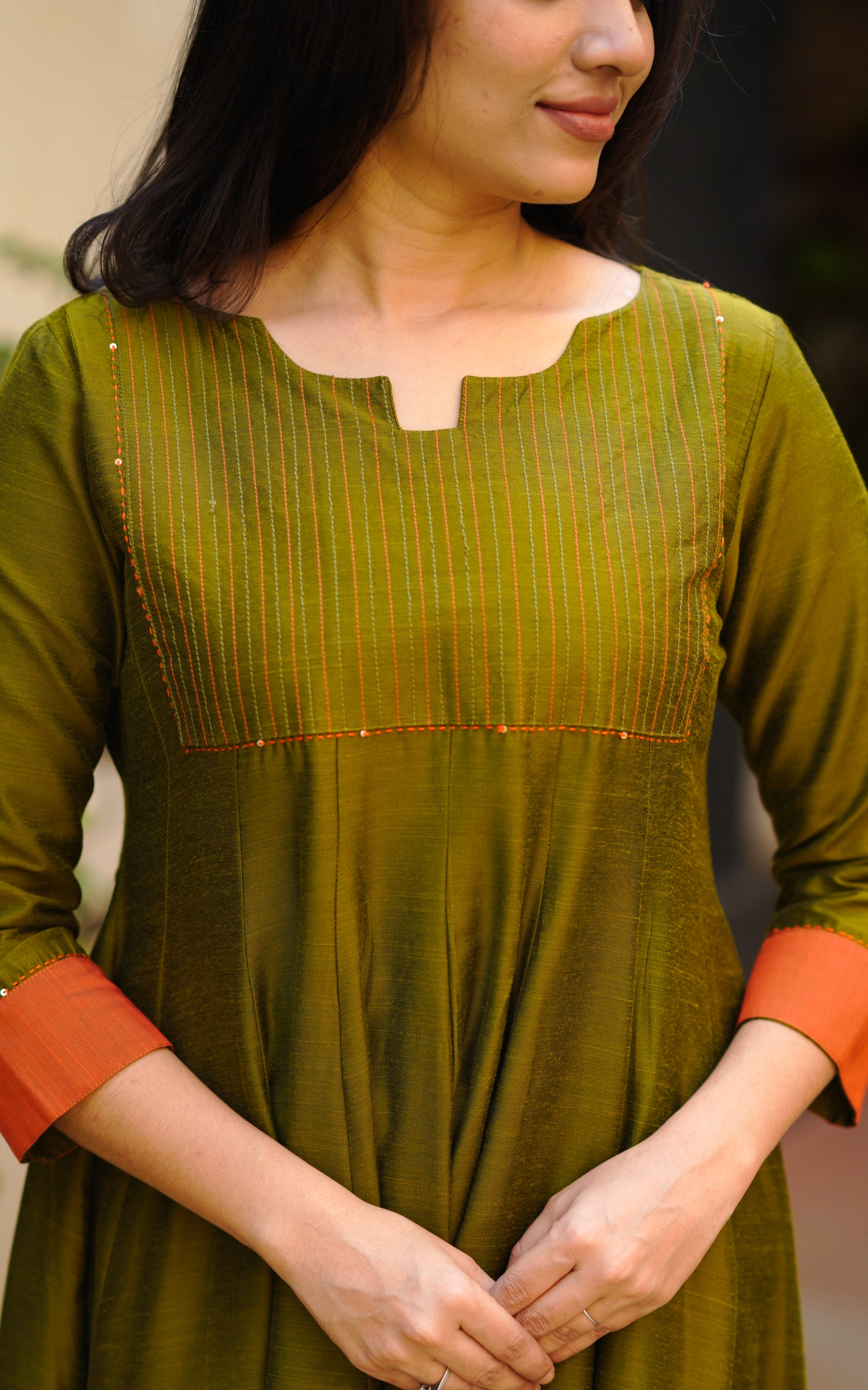 Nila Olive Green (Kurti+Dupatta)