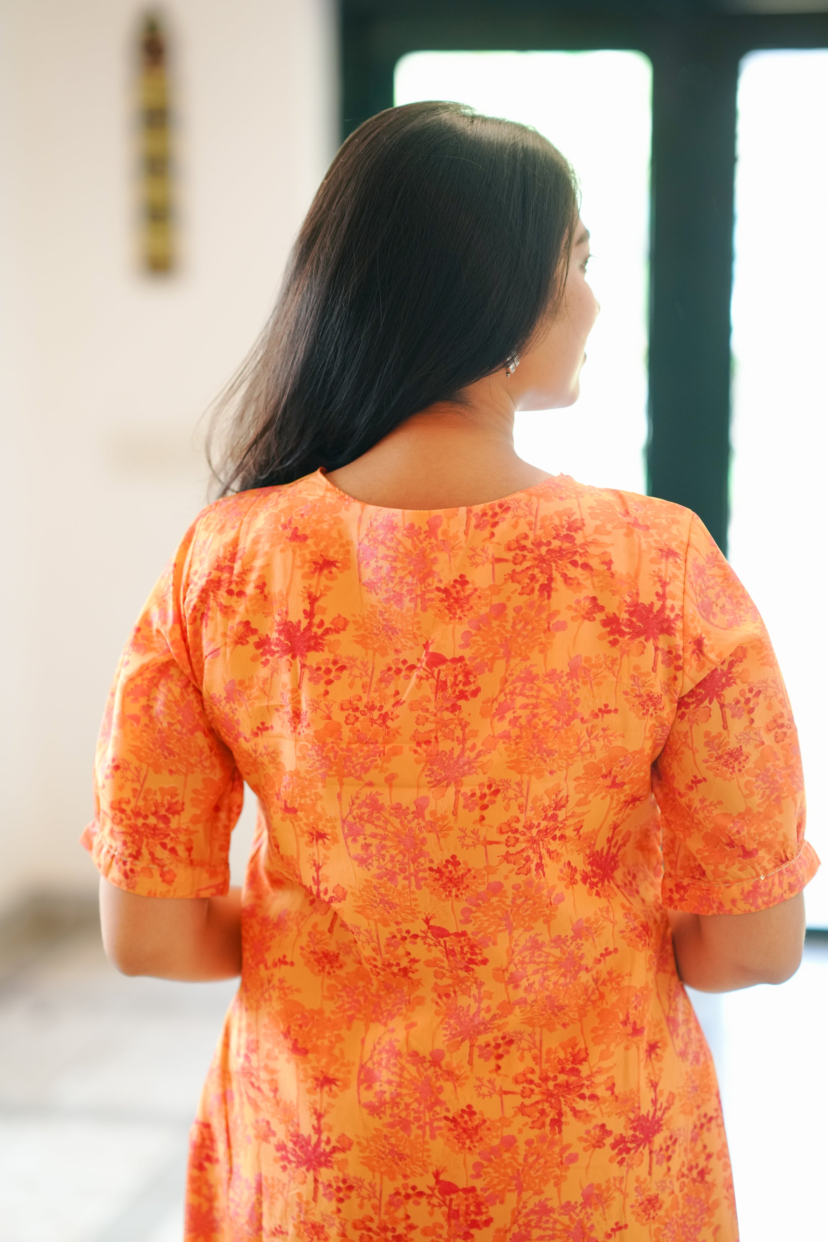 round back neck kurti for women