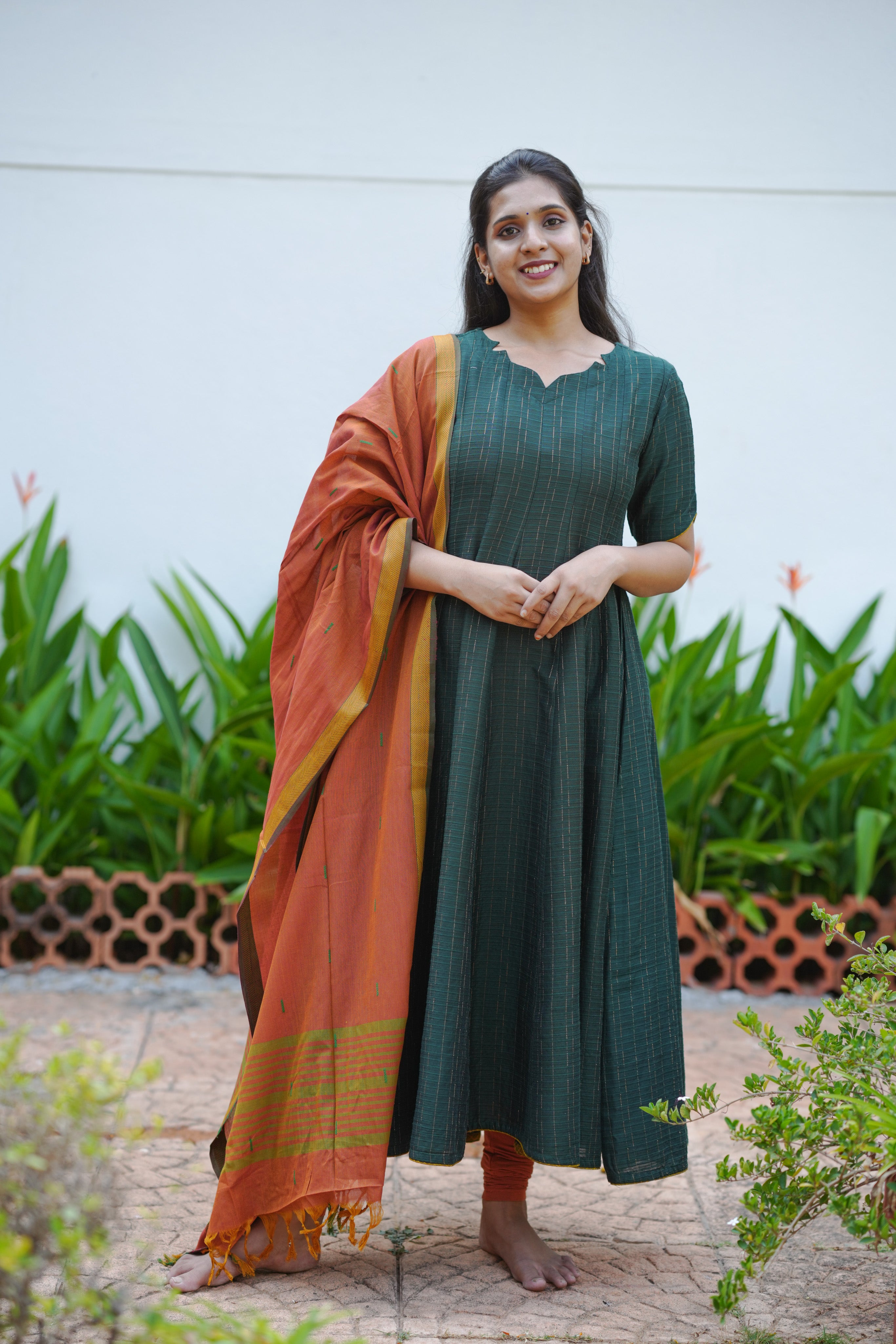 Silk Cotton Flared Anarkali for Women
Ethnic Anarkali with Contrast Dupatta for Women