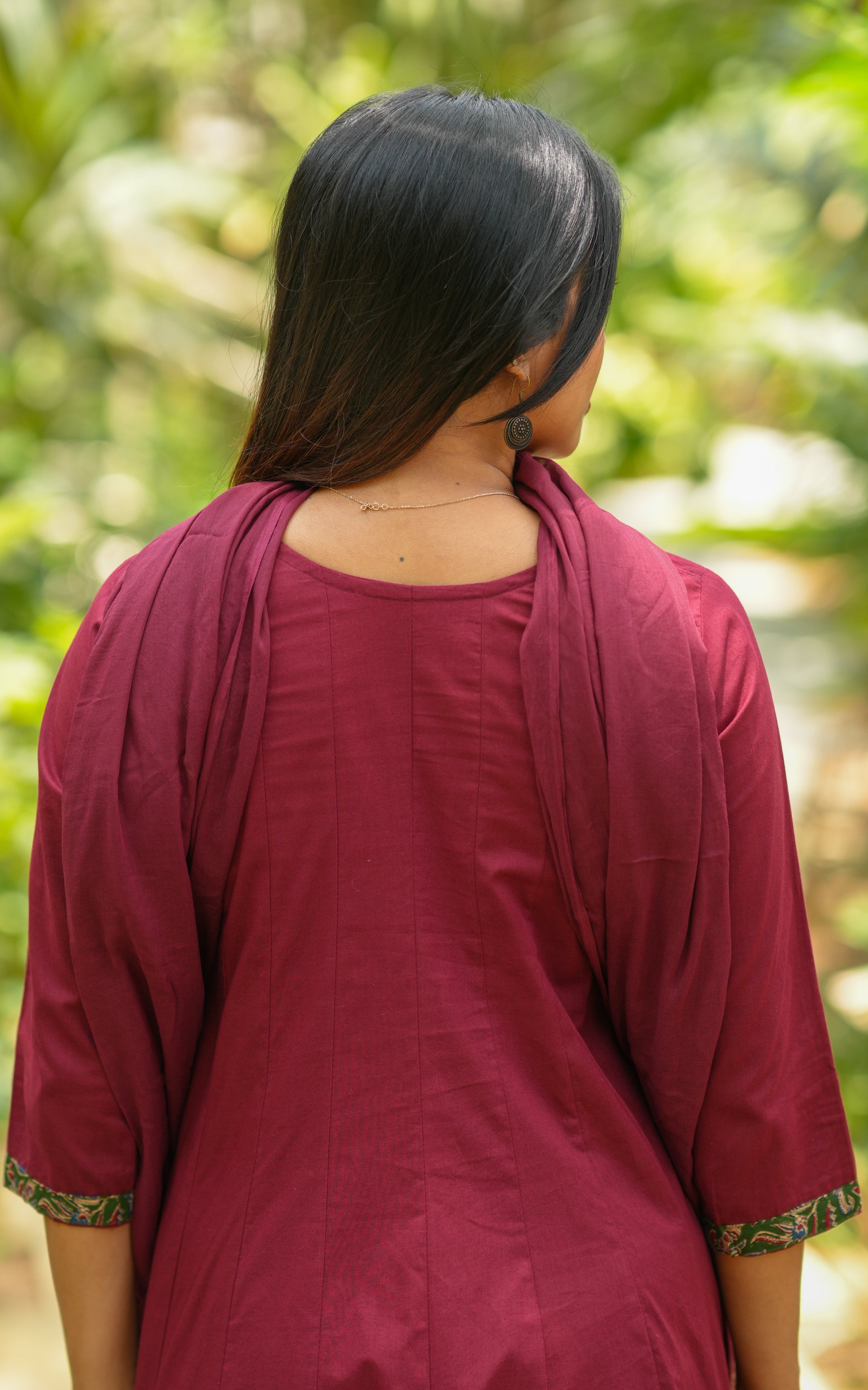 Long flared kurti with dupatta for women
