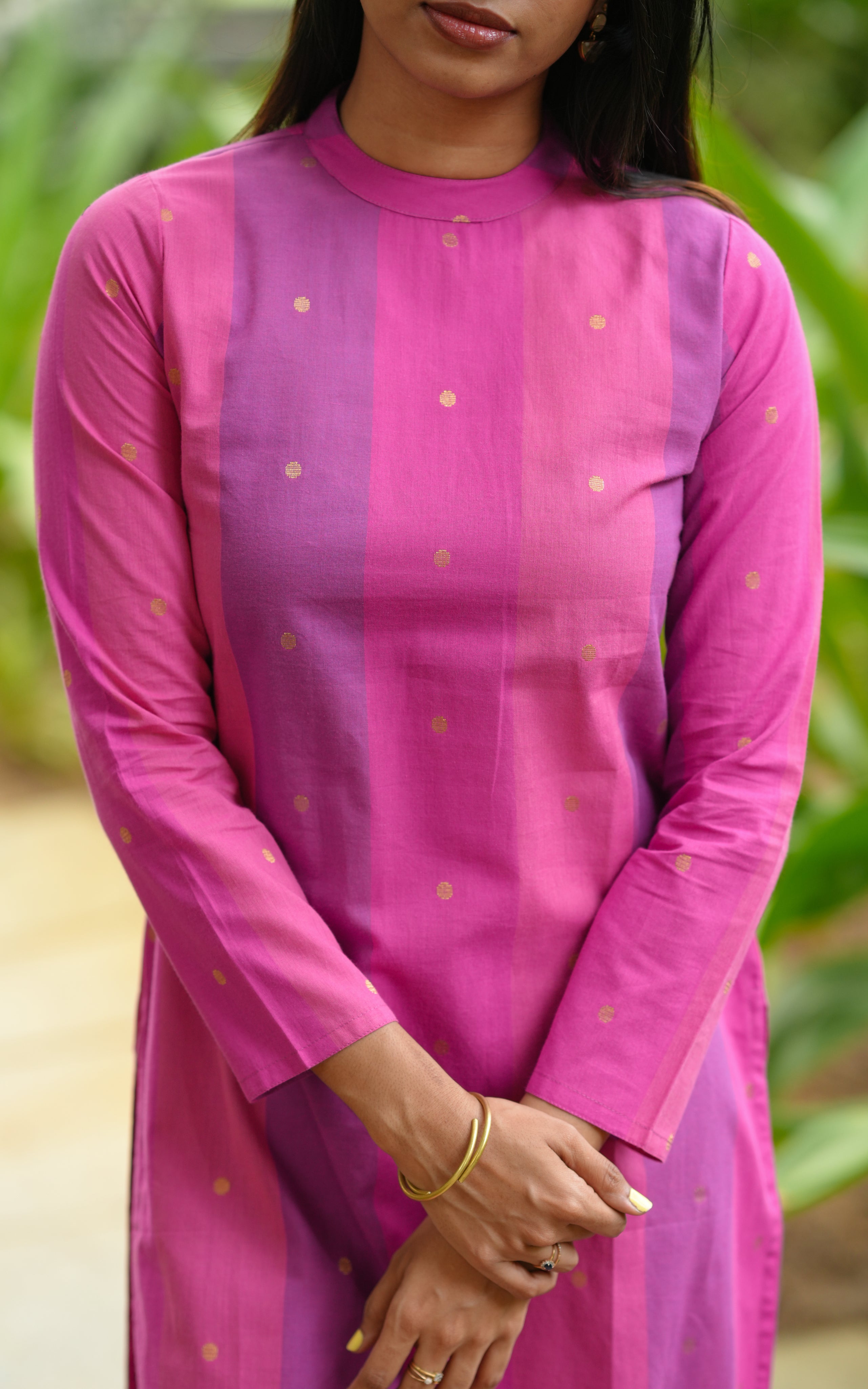 Pink ethnic south cotton kurti for women
