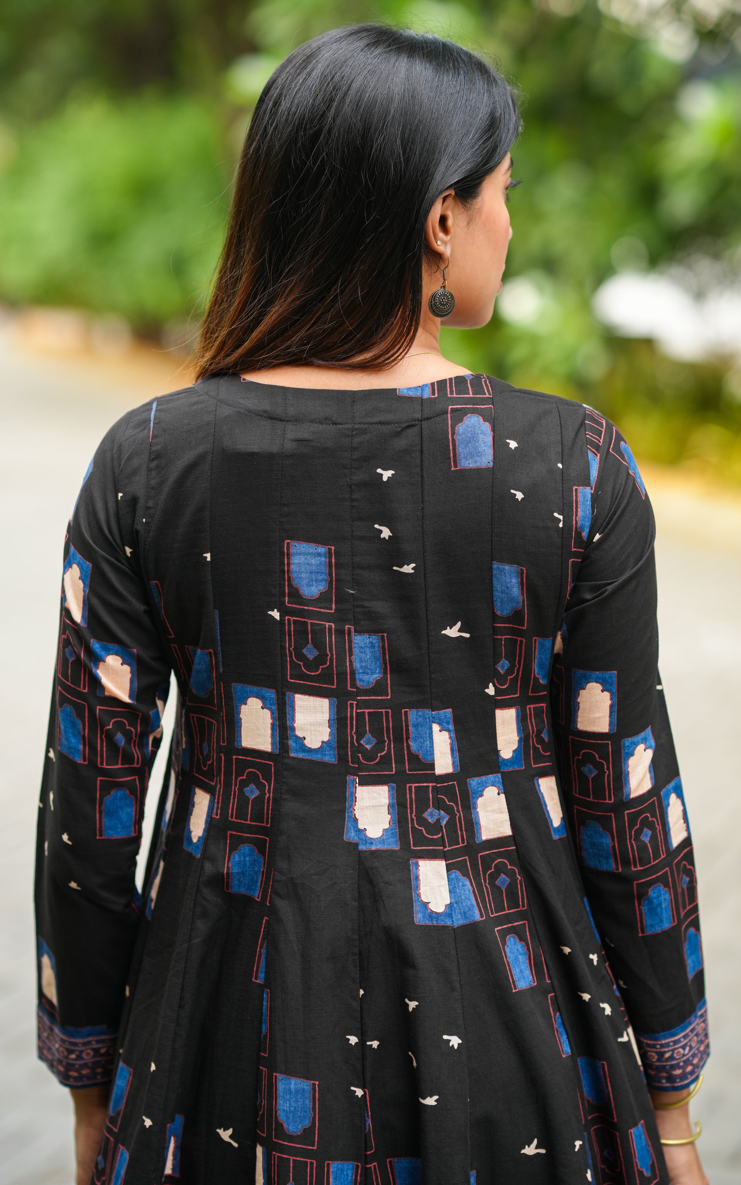 Black casual wear Anarkali set for women