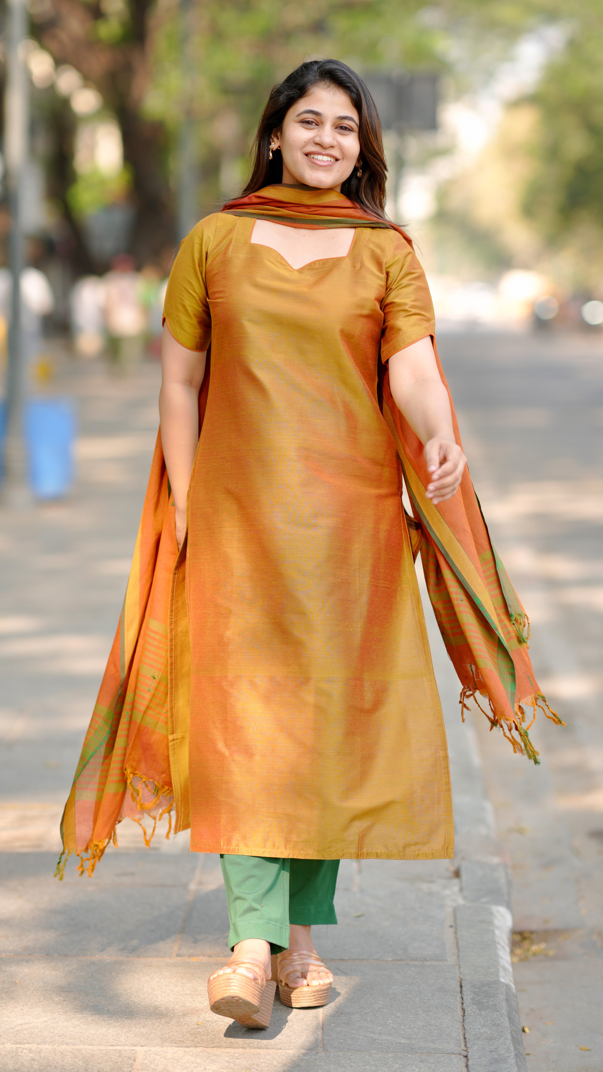 ethnic silk cotton kurti set
traditional silk cotton kurti with dupatta