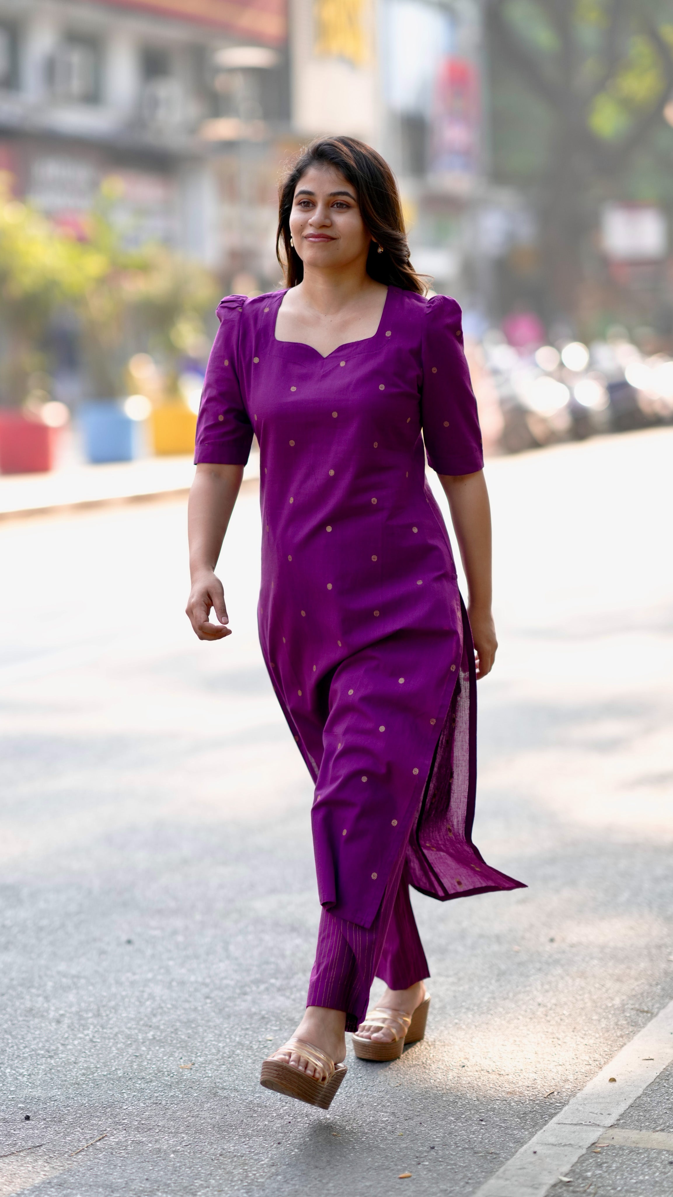 Straight Cut Office Wear Kurti Set
Traditional Cotton Office Wear Kurti Pant Set