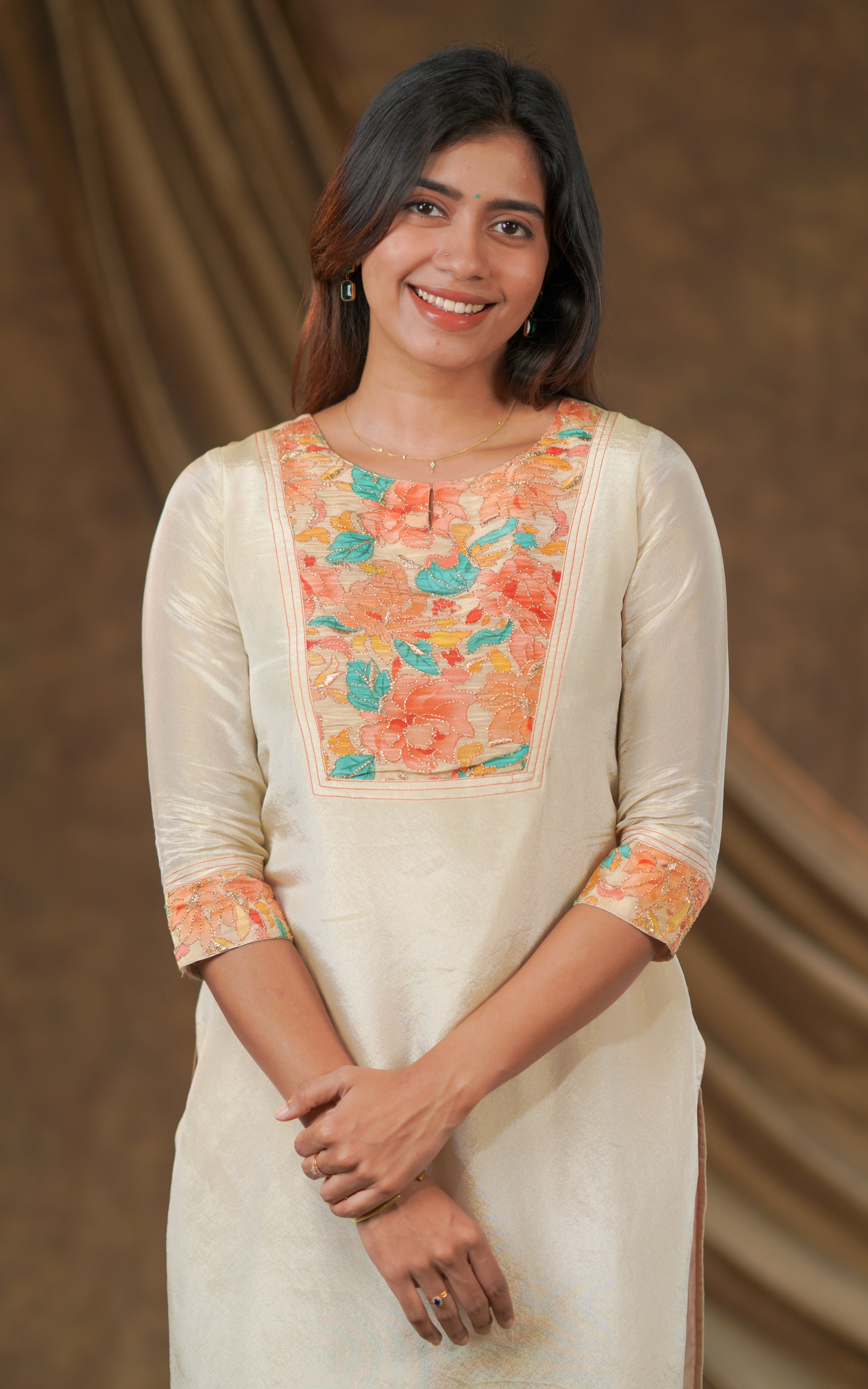 art silk straight cut kurti for women
