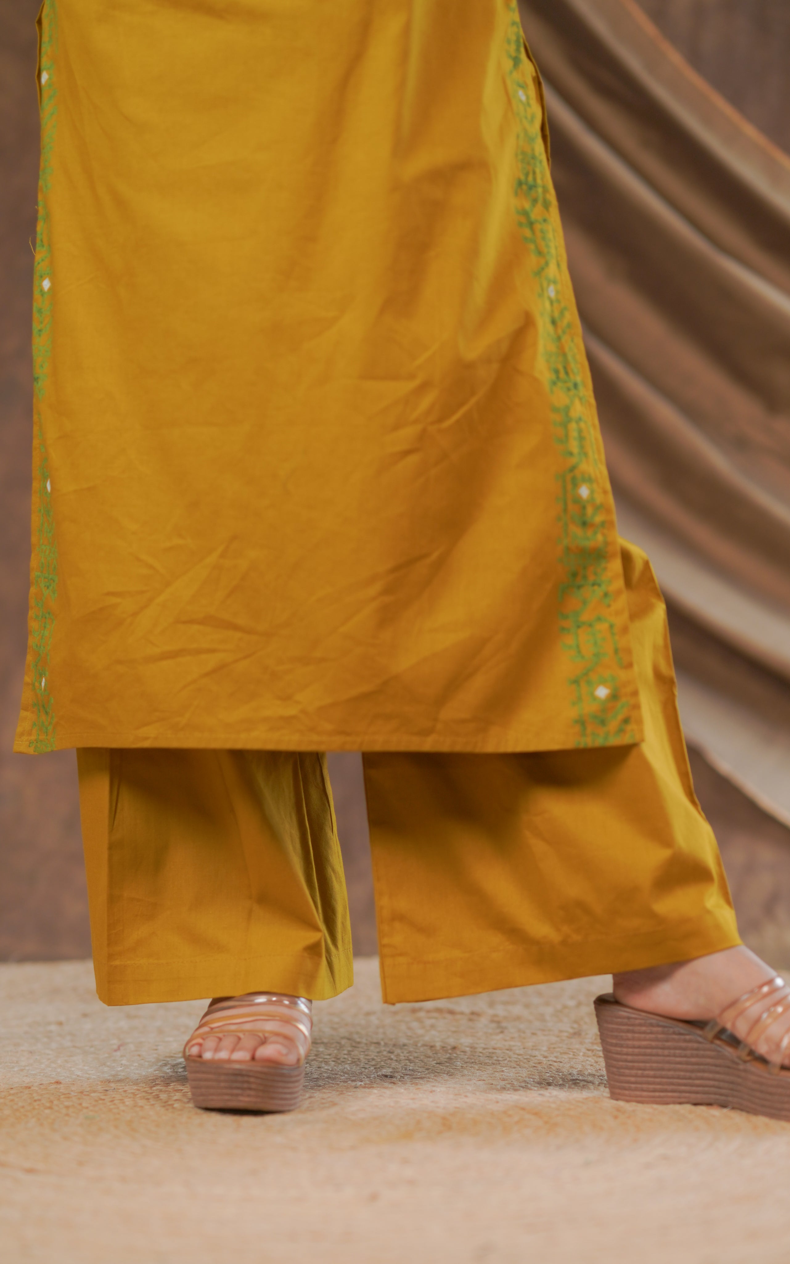 Straight cut kurti with palazzo pant