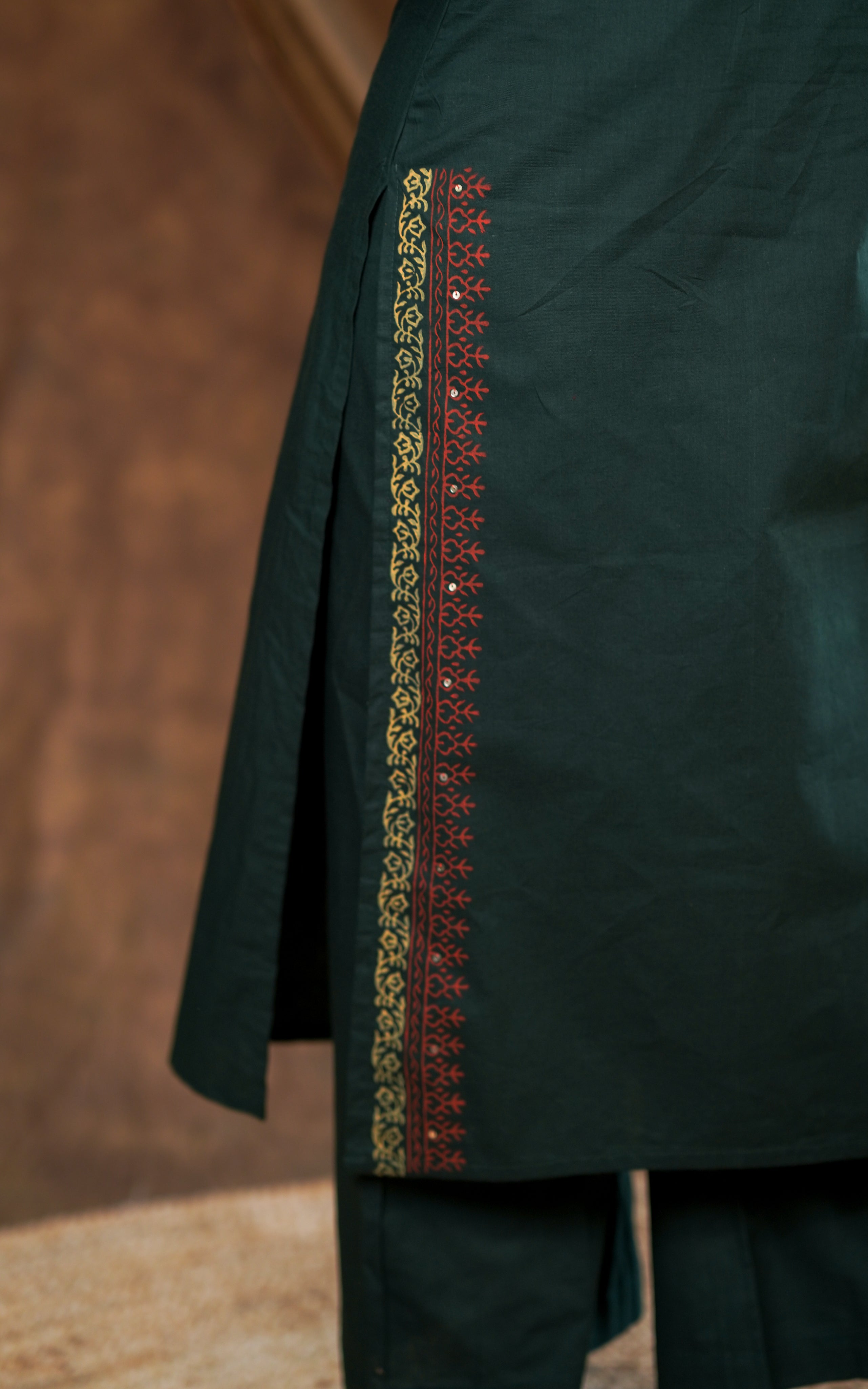 Handblock printed straight cut kurti sets