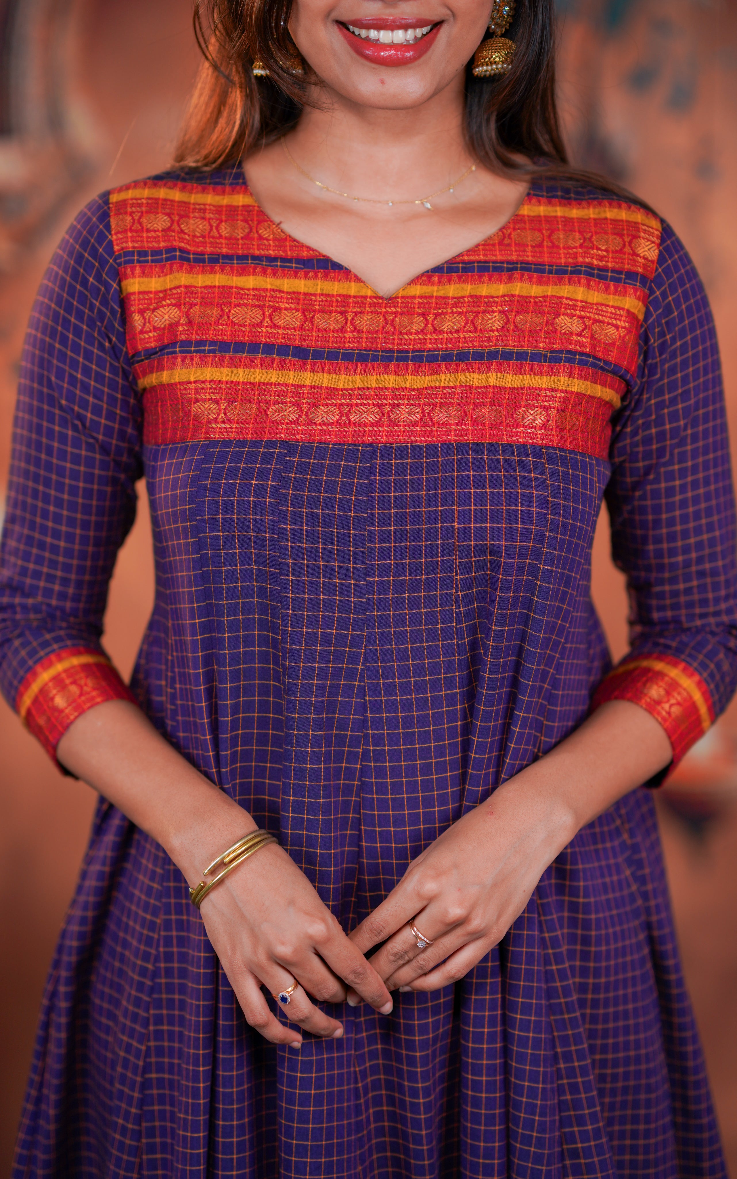 yoke adds an eye-catching festive appeal suitable for ethnic and casual occasions