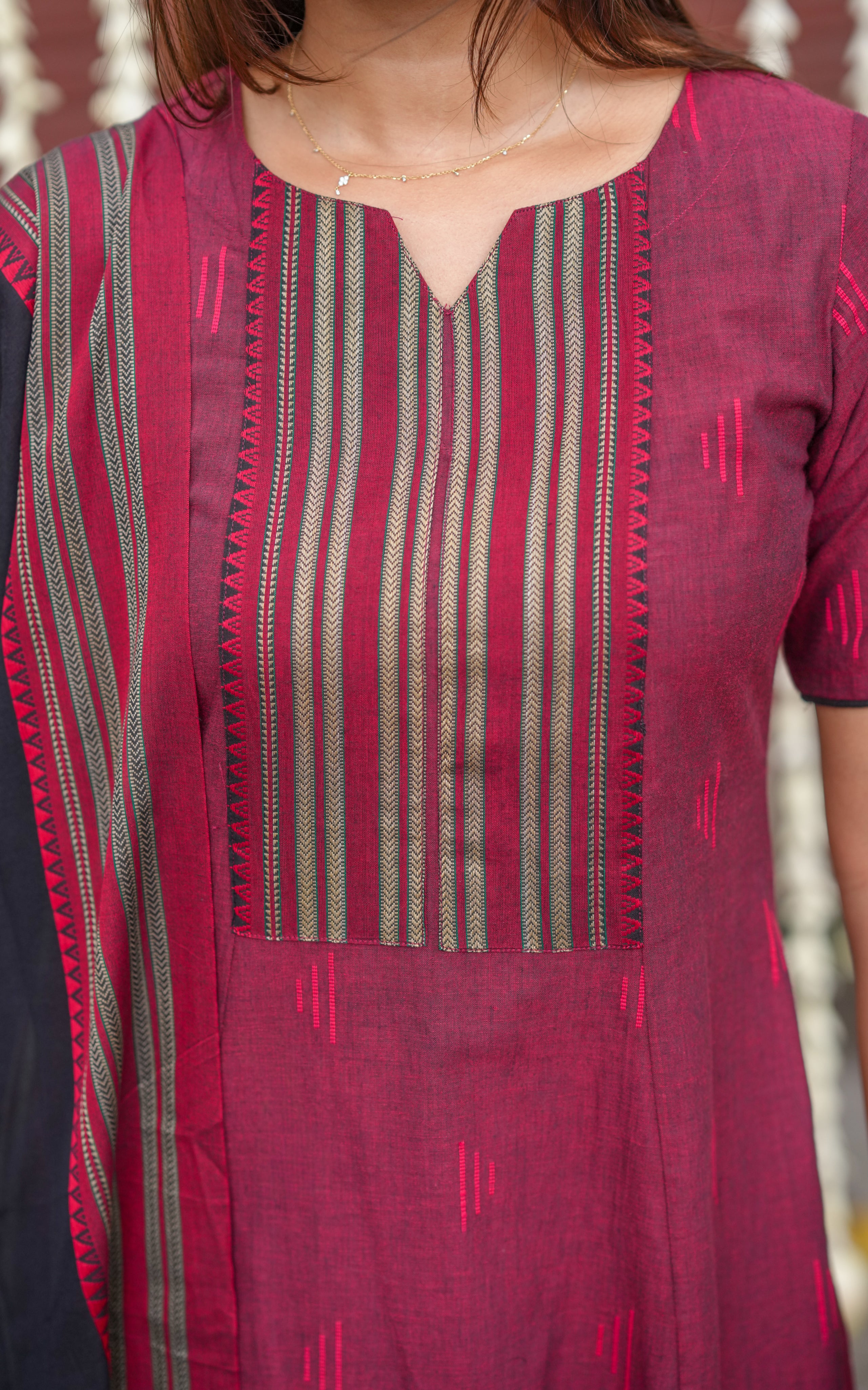 Half-sleeve Anarkali kurti