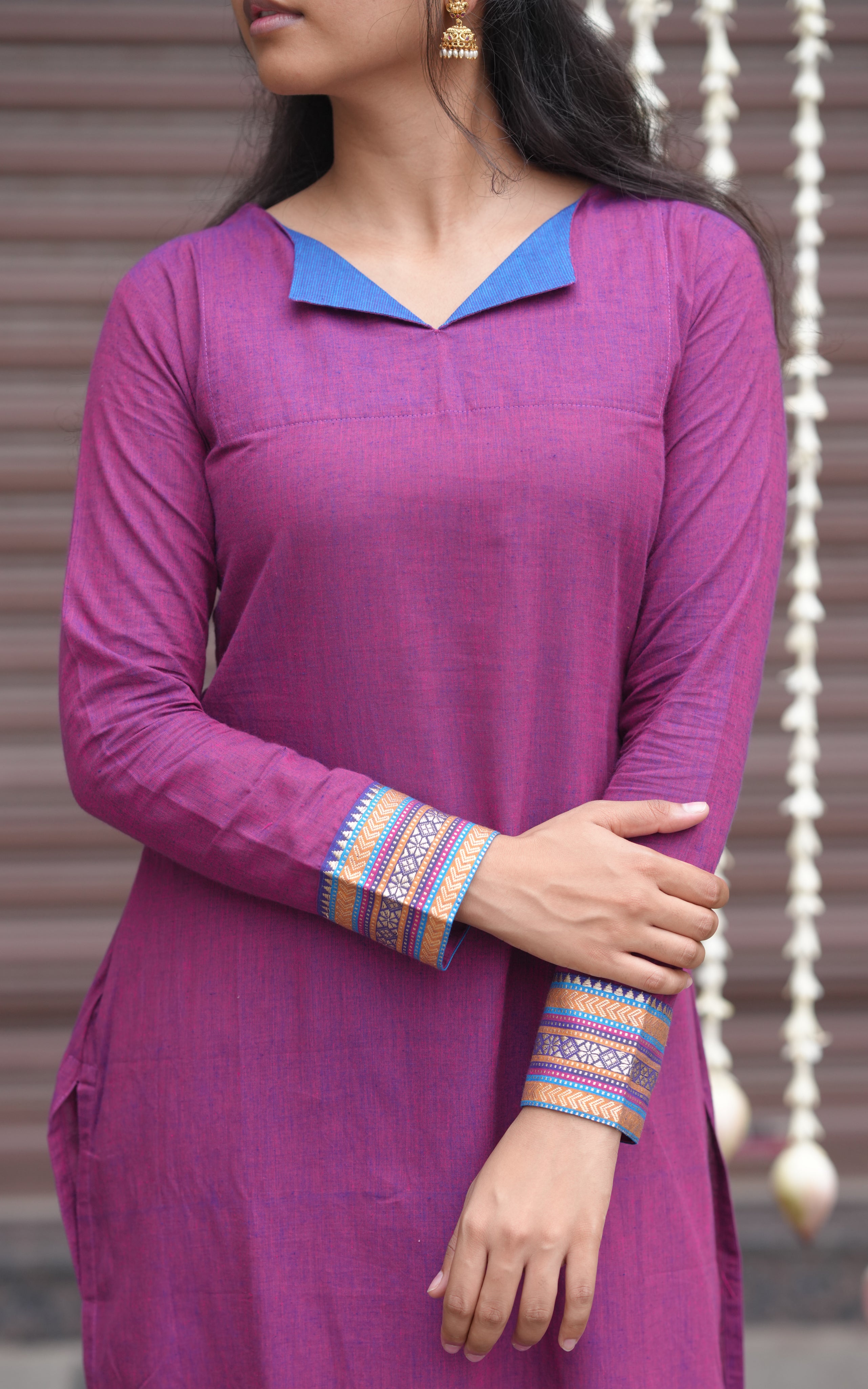 Ethnic straight kurti with minimal design