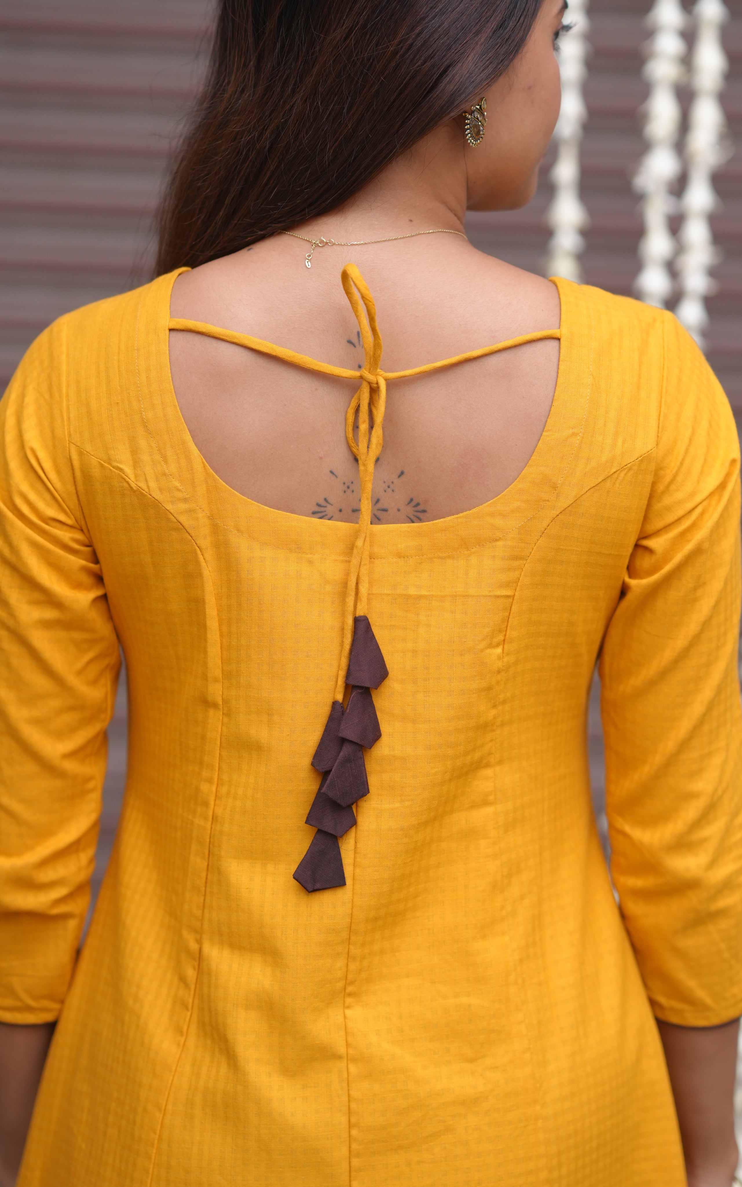 yellow color kurti for women
