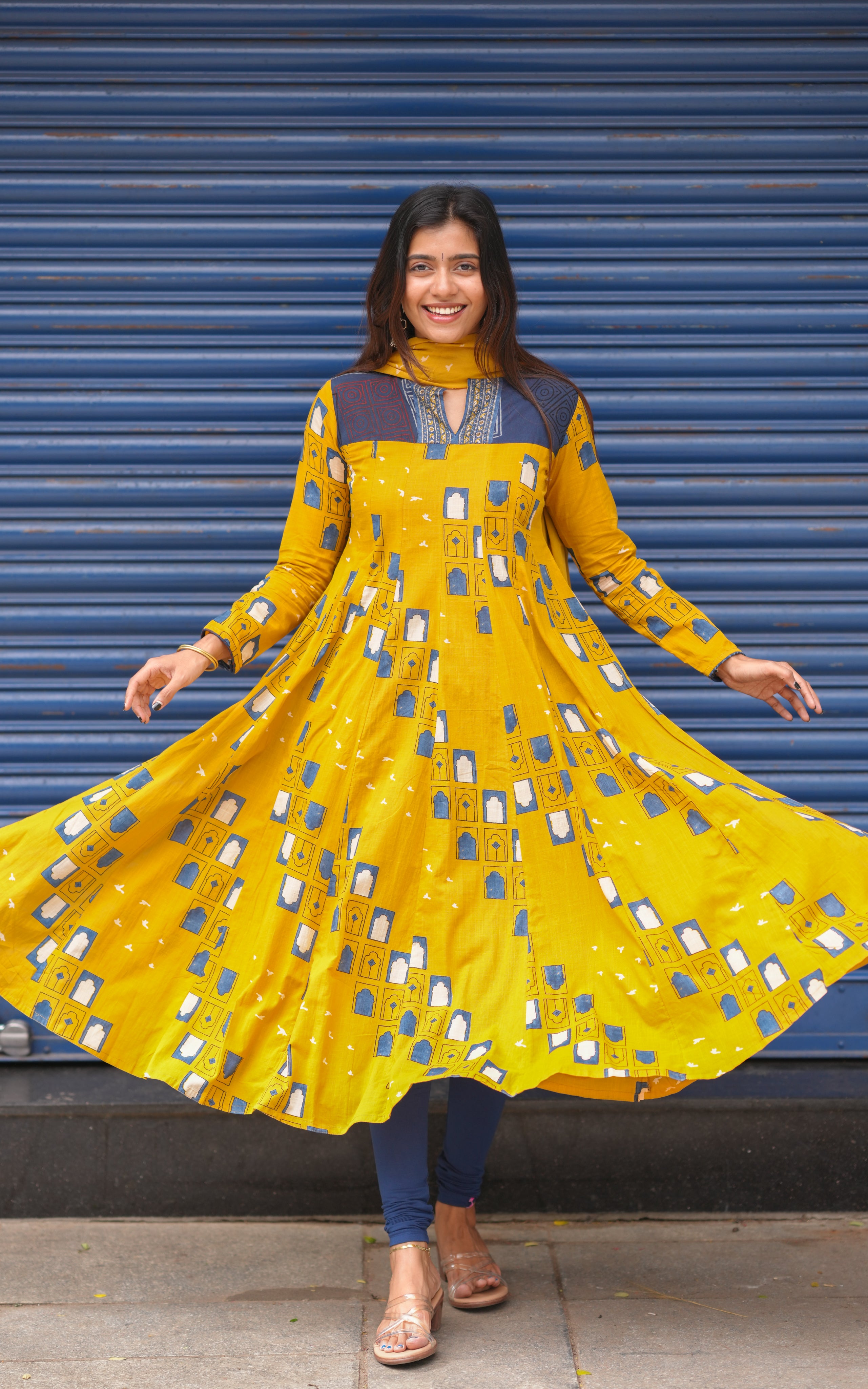 Cotton Anarkali kurti for casual wear