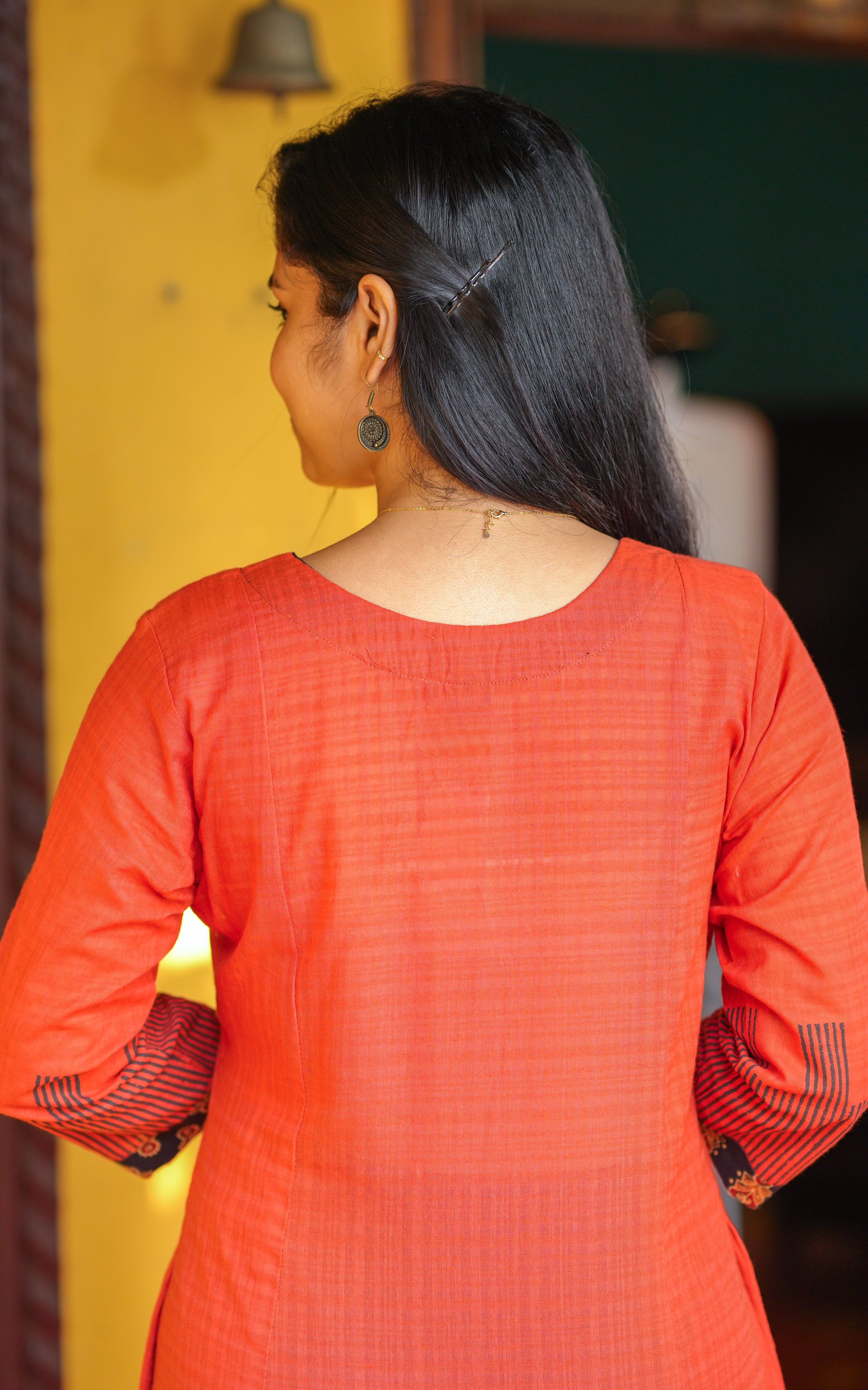 Orange Aline kurti