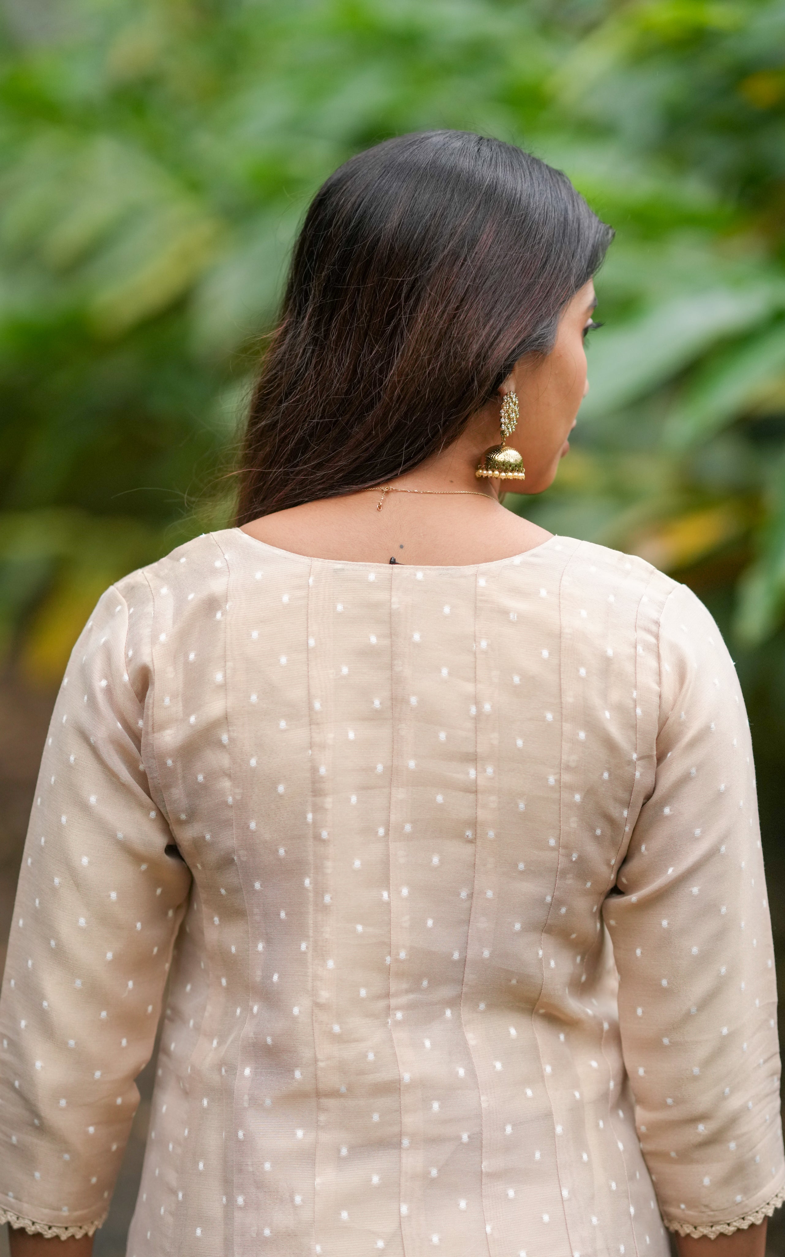 A-line kurti with 3/4 sleeves