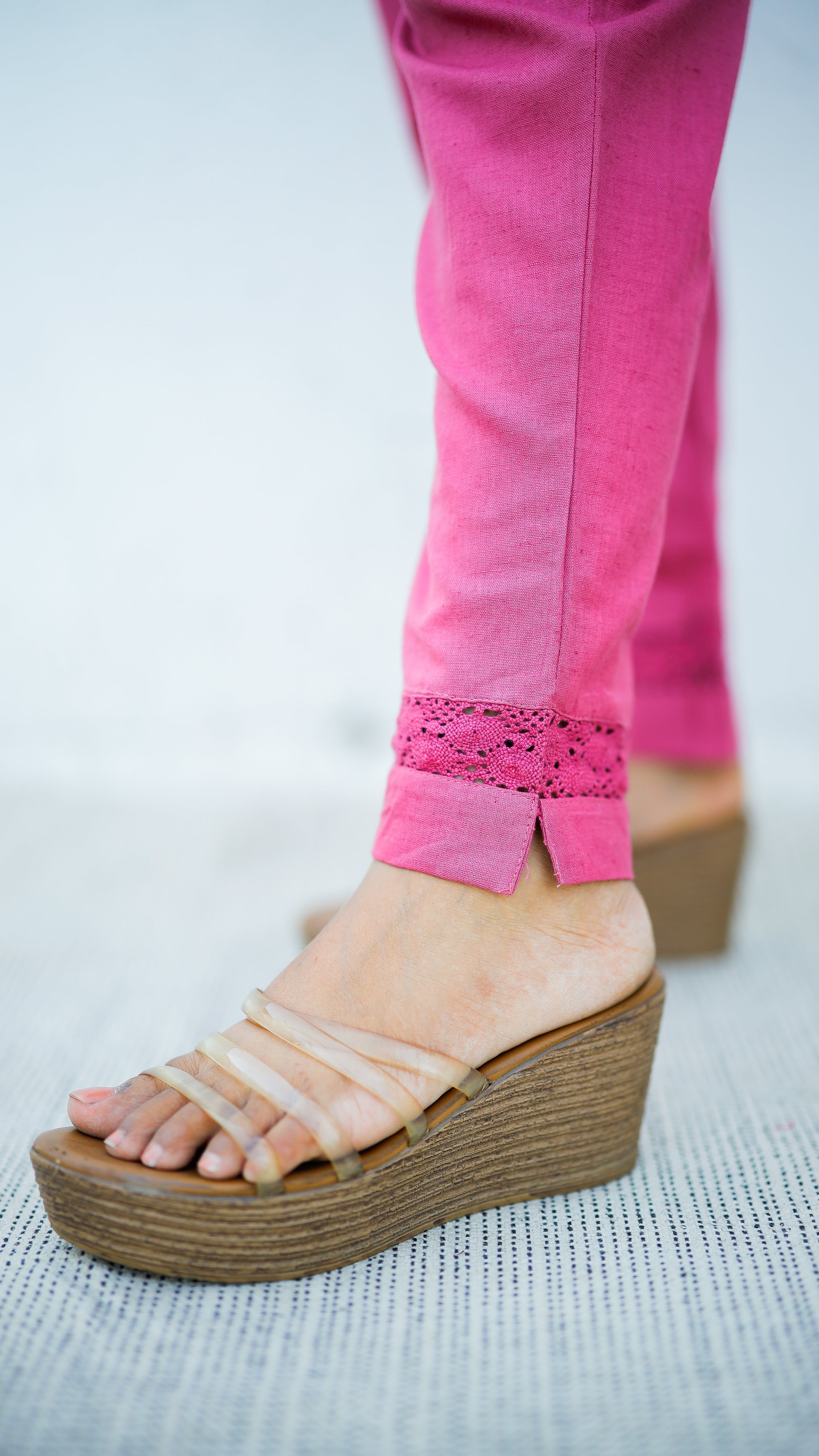 Instore – Pink Straight Fit Pant for Women – Pure Cotton Flex – Mix N Match – Ethnic Wear