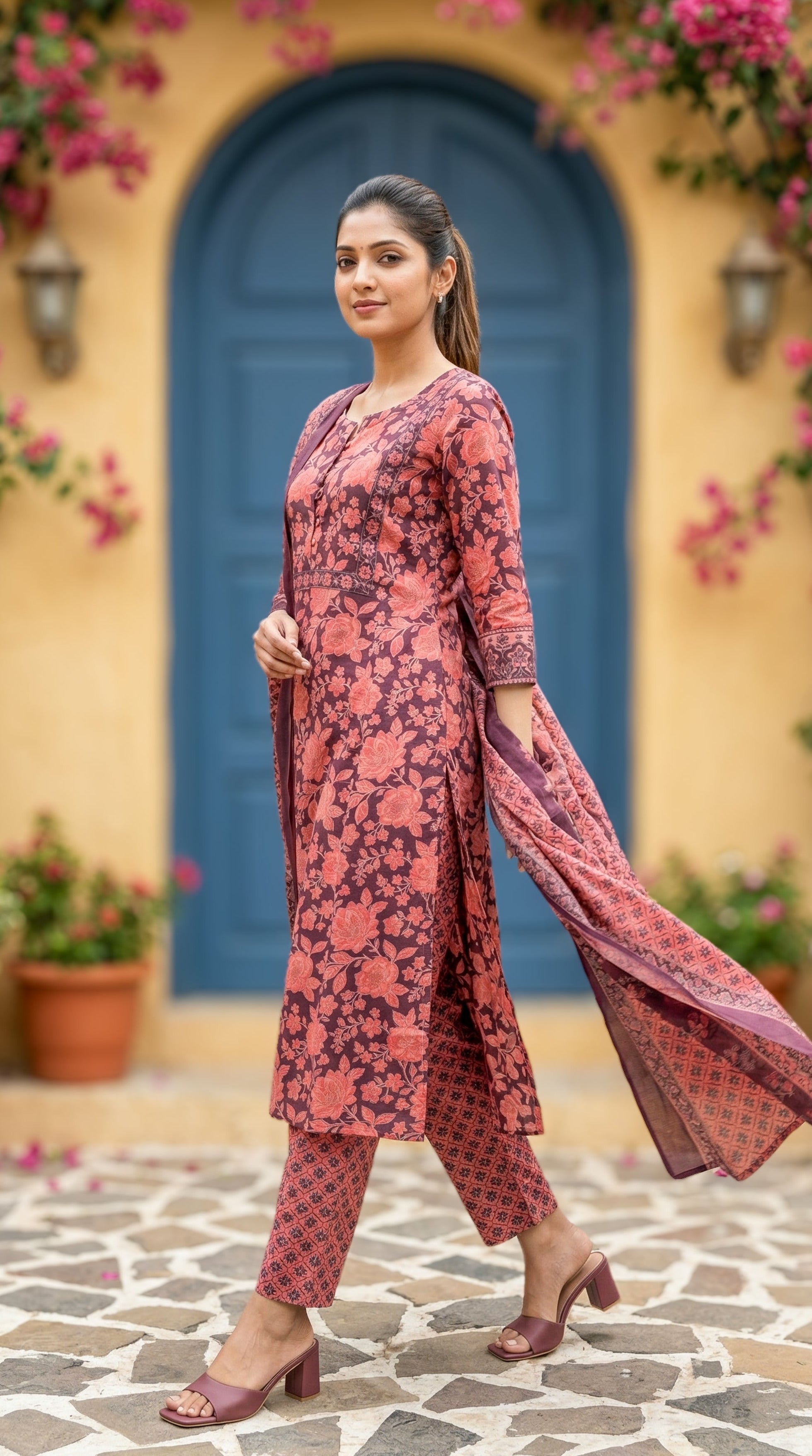 Reshma Purple (Kurti+Pant+Dupatta)