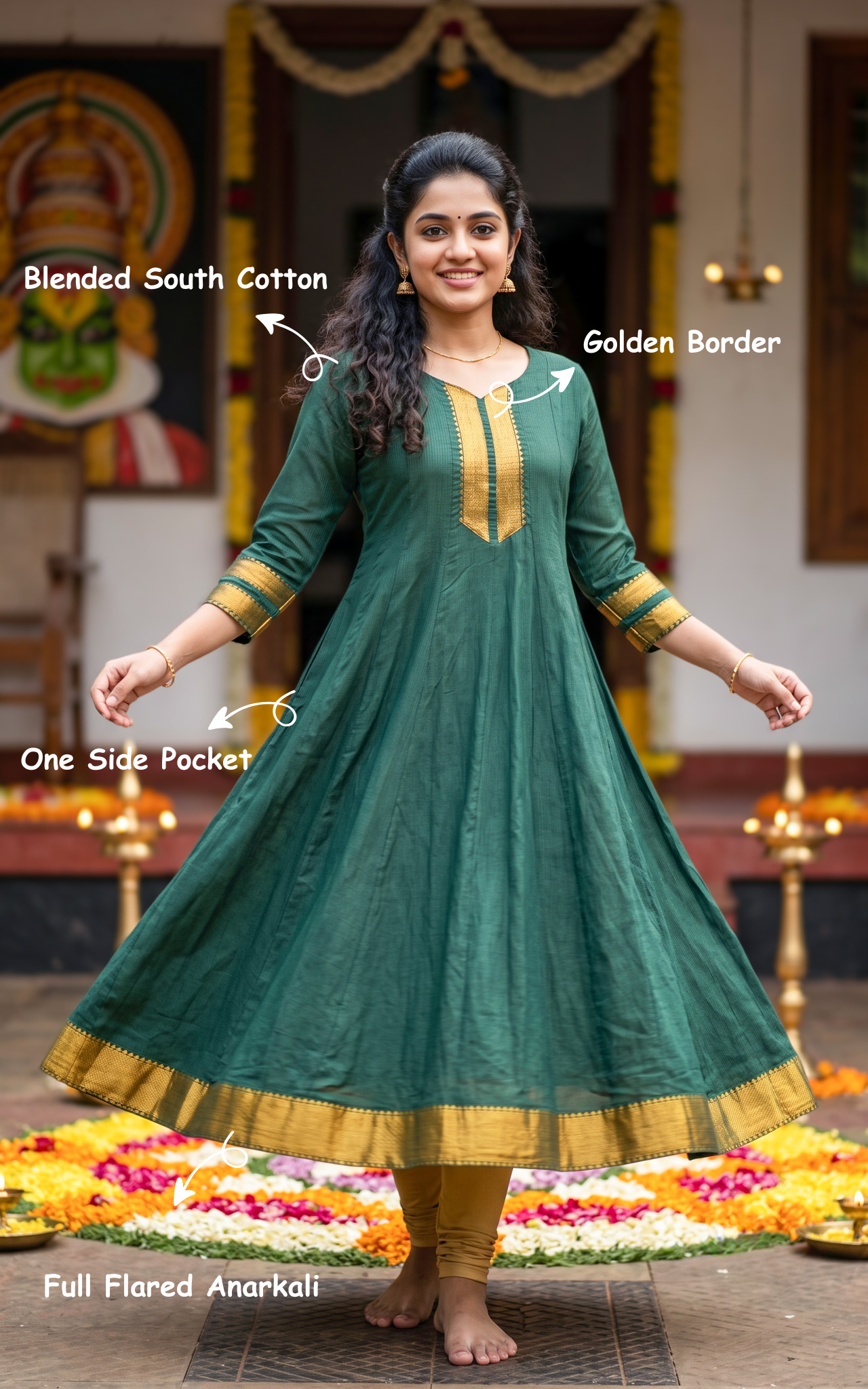 Ponmudi Green With Lining